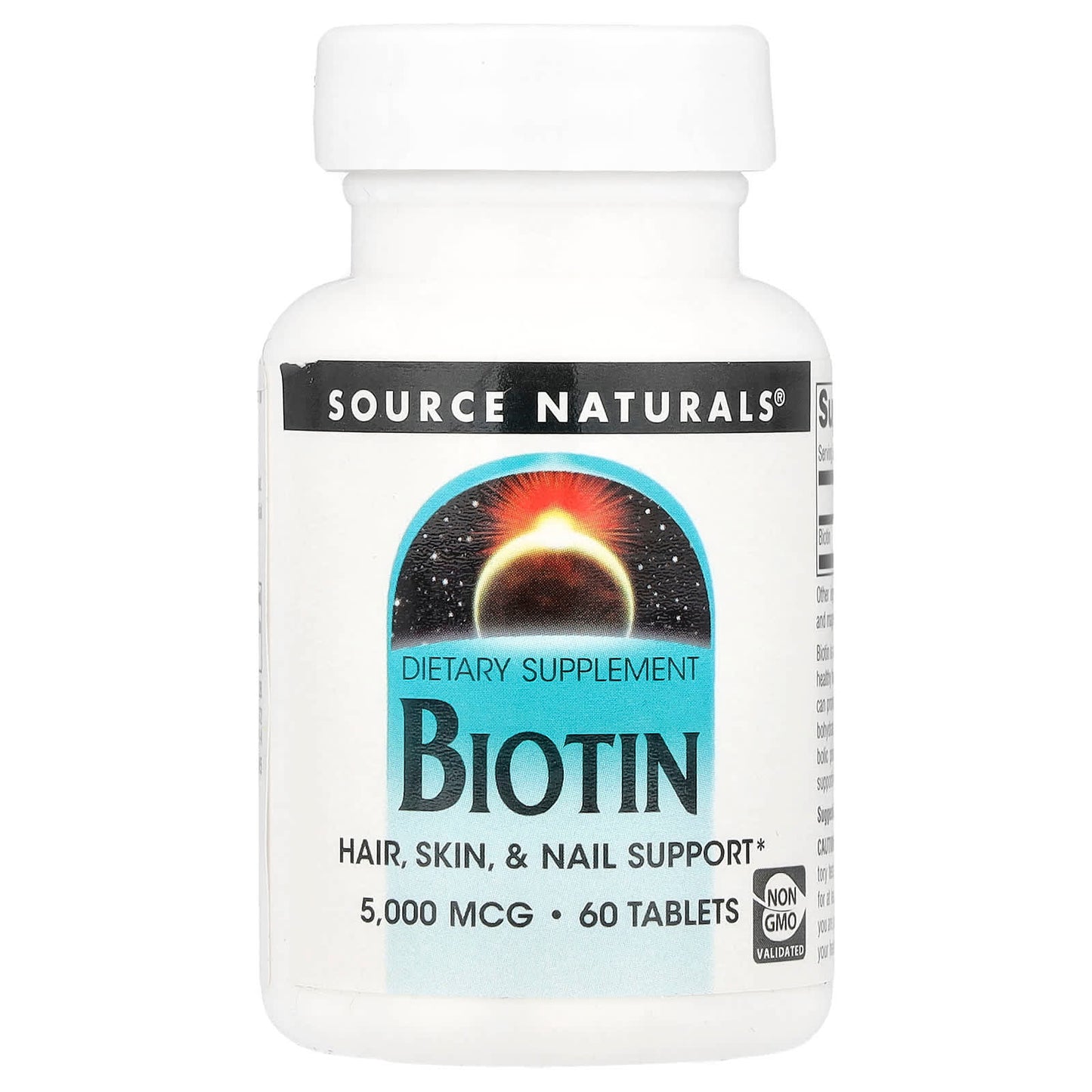 Source Naturals, Biotin, 5,000 mcg , 60 Tablets - Image 1