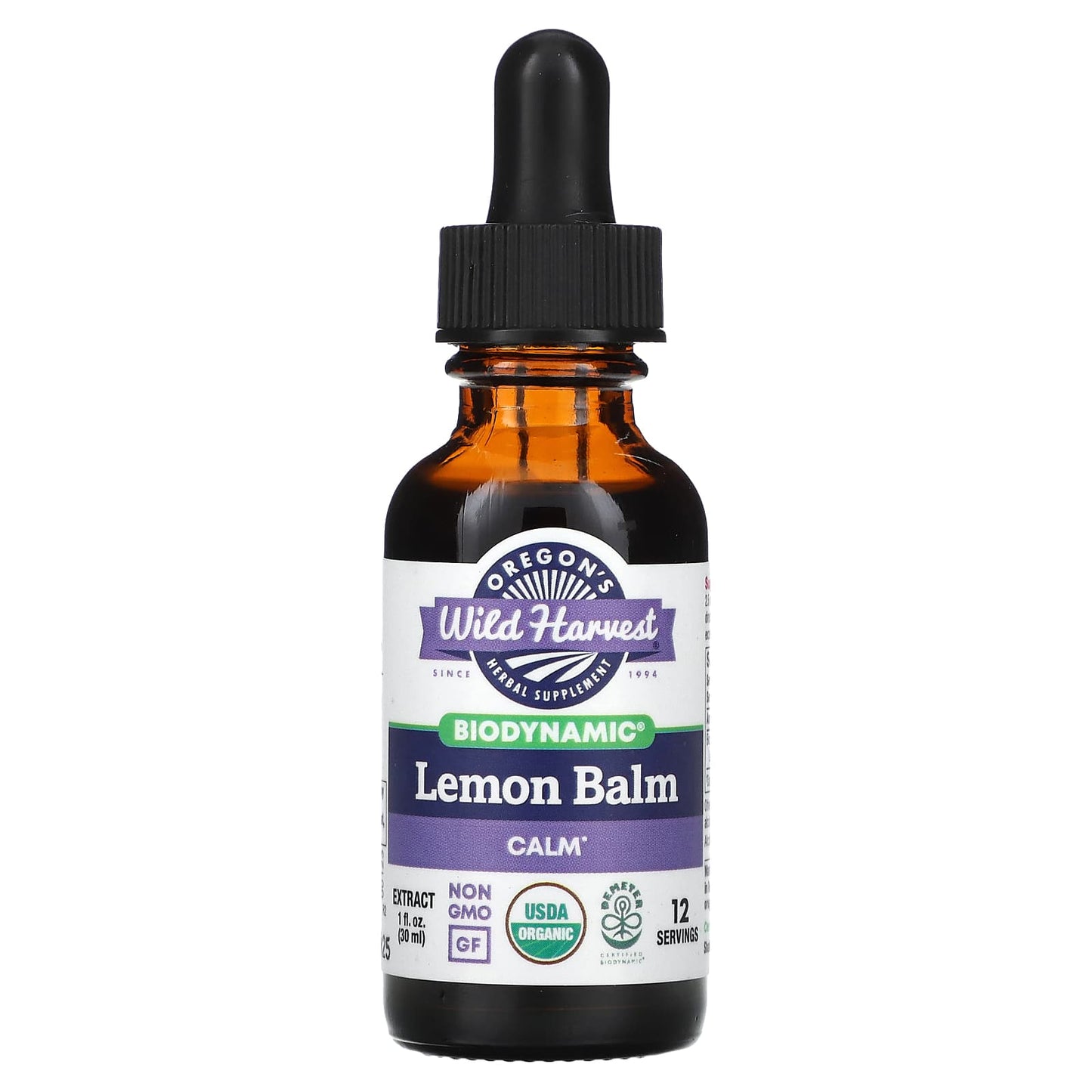 Oregon's Wild Harvest, Biodynamic, Lemon Balm, Calm, 1 fl oz (30 ml) (1,250 mg per Serving) - Image 1