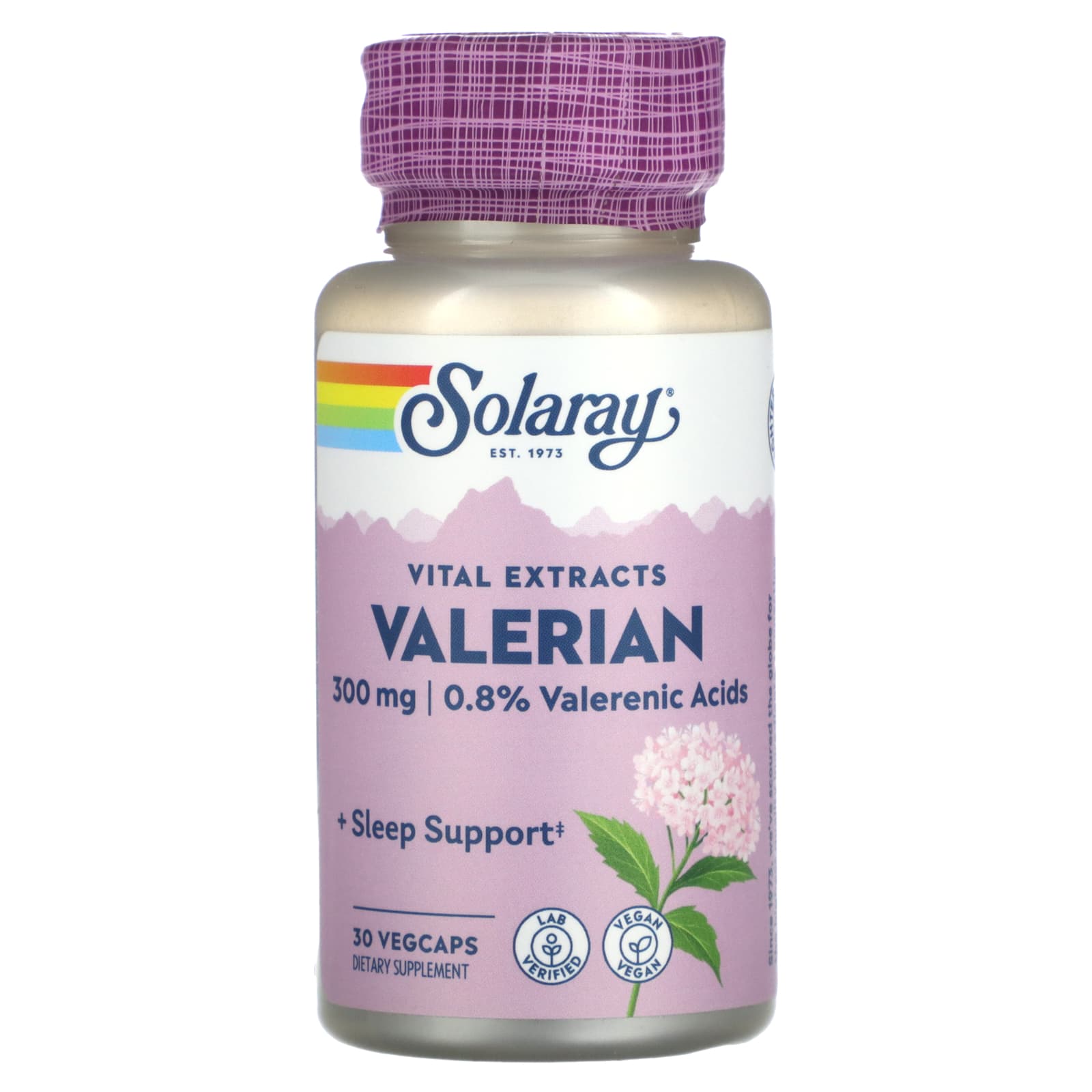 Solaray, Vital Extracts, Valerian, 30 VegCaps - Image 1