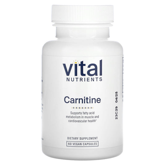 Vital Nutrients, Carnitine, 60 Vegan Capsules (500 mg per Capsule) - Image 1