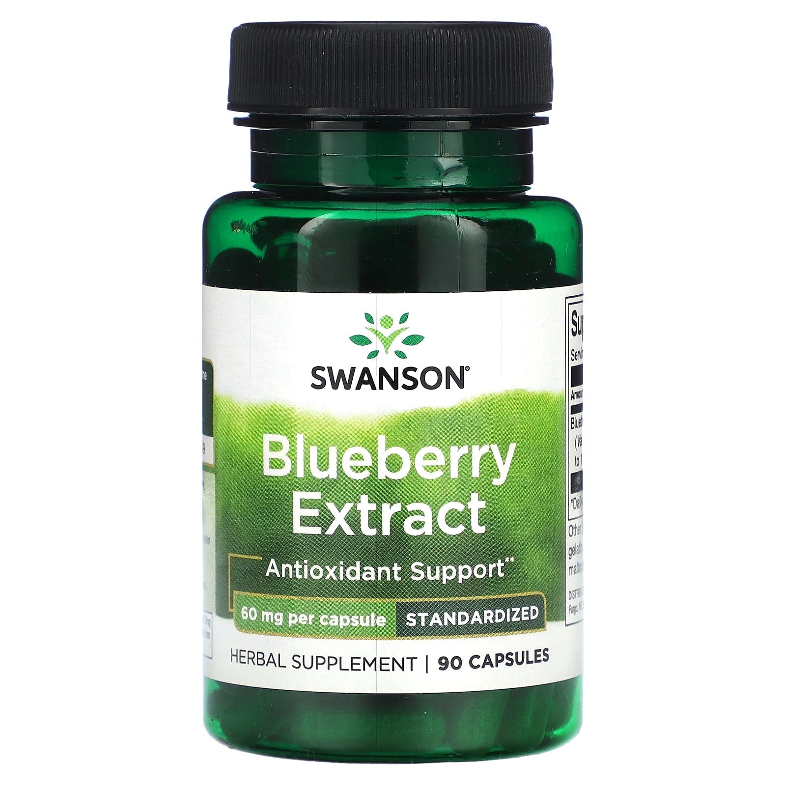 Swanson, Blueberry Extract, Standardized, 60 mg, 90 Capsules - Image 1