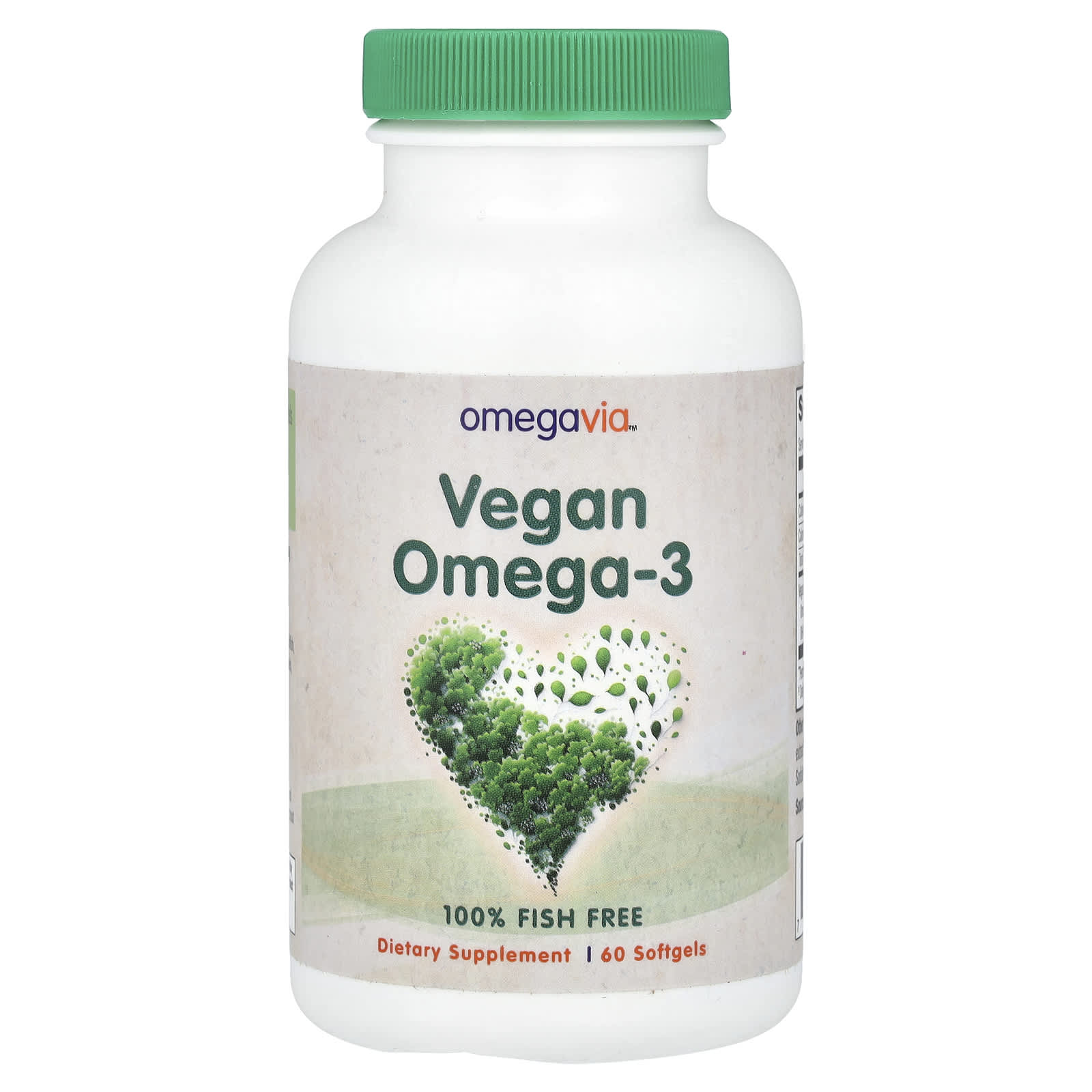 OmegaVia, Vegan Omega-3, 60 Softgels - Image 1
