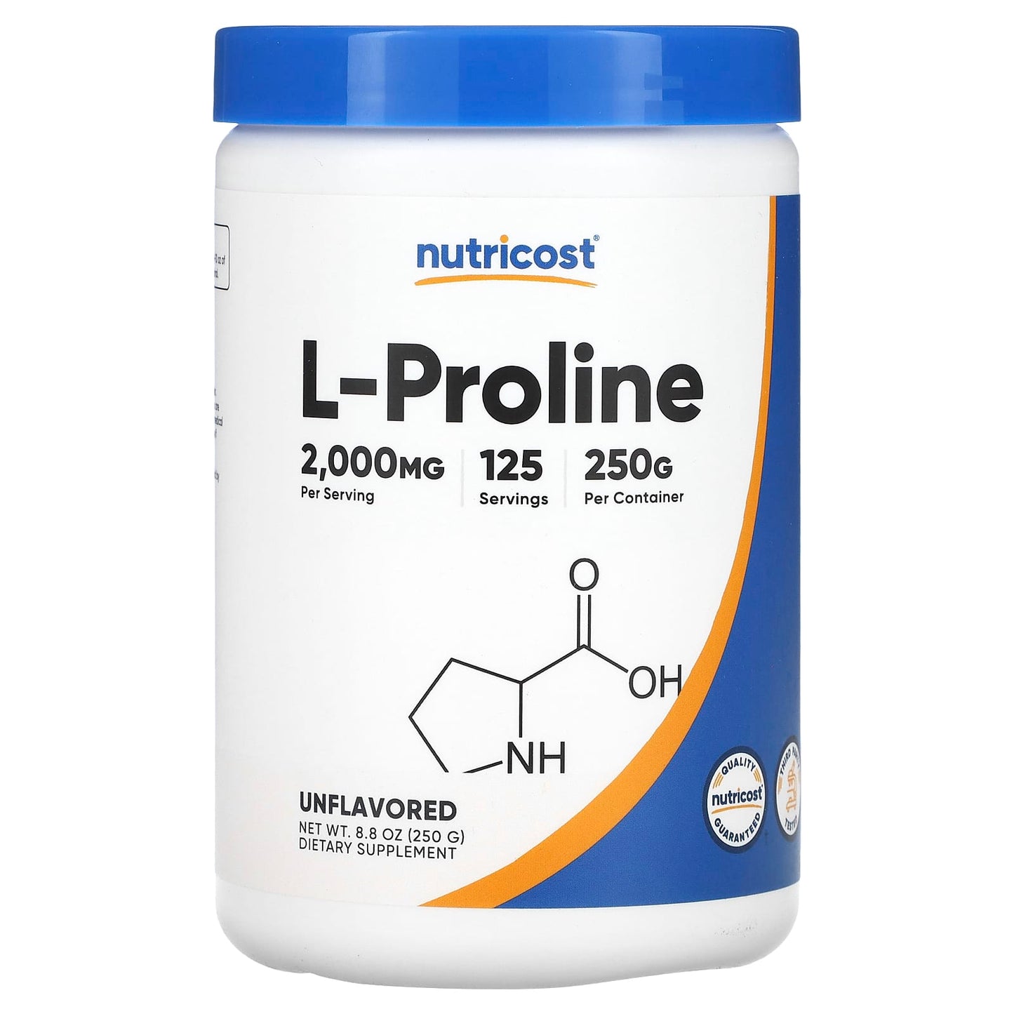 Nutricost, L-Proline, Unflavored, 8.8 oz (250 g) - Image 1