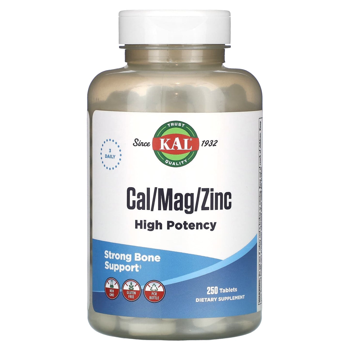 KAL Cal/Mag/Zinc High Potency 250 Tablets for Strong Bones - Image 1