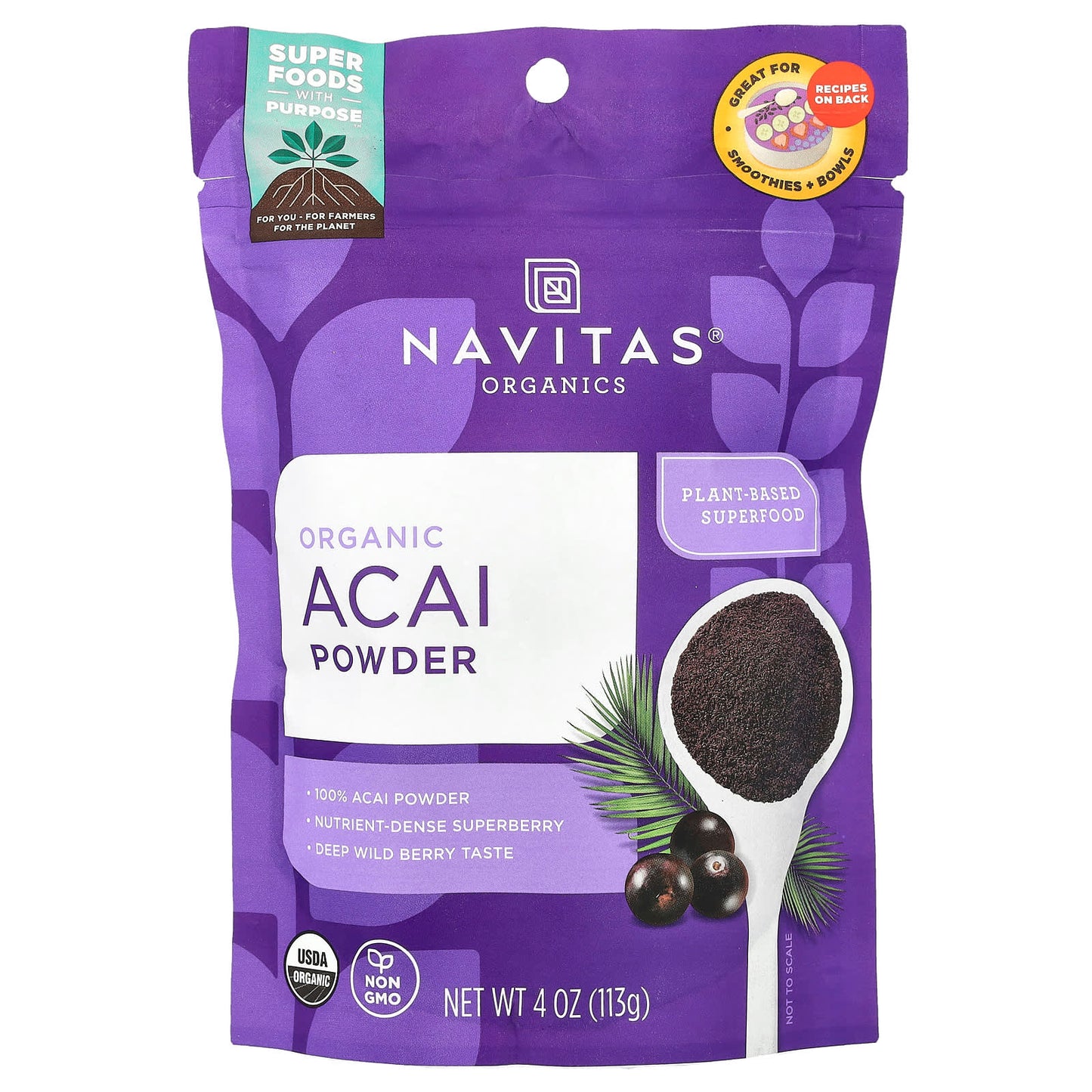Navitas Organics, Organic Acai Powder, 4 oz (113 g) - Image 1