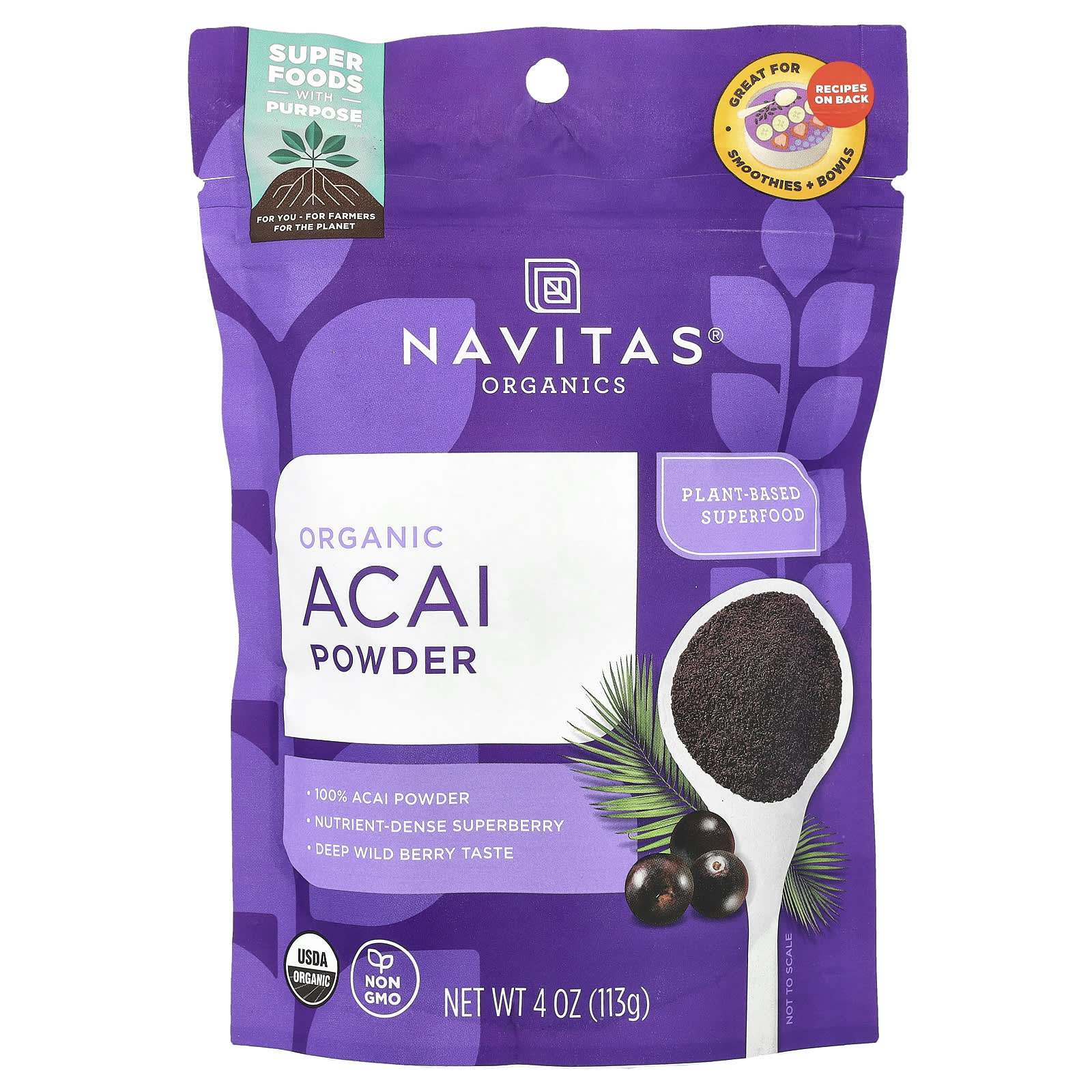Navitas Organics, Organic Acai Powder, 4 oz (113 g) - Image 1