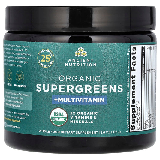 Ancient Nutrition Organic SuperGreens Multivitamin - 25+ Superfoods - Image 1