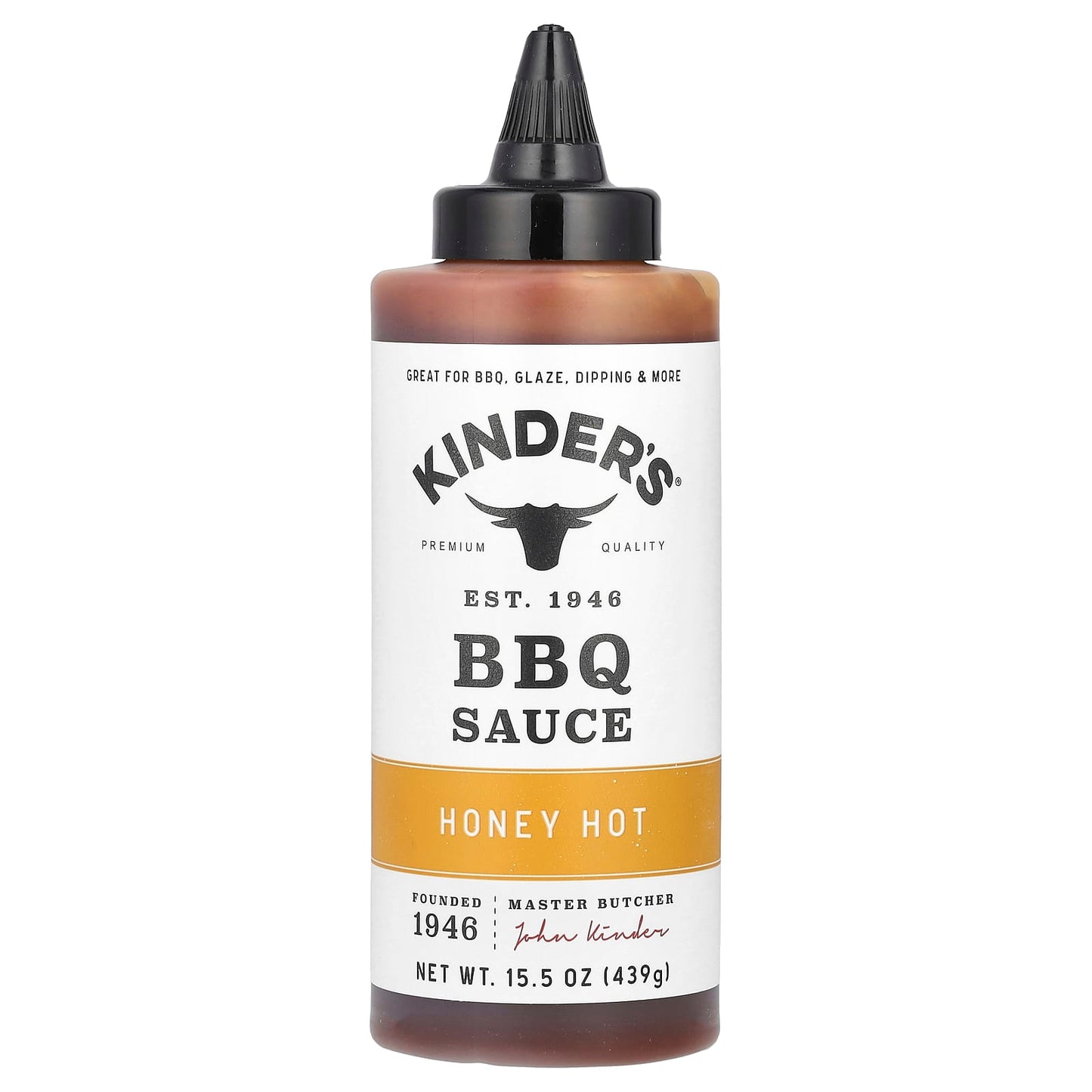 KINDER'S, BBQ Sauce, Honey Hot , 15.5 oz (439 g) - Image 1