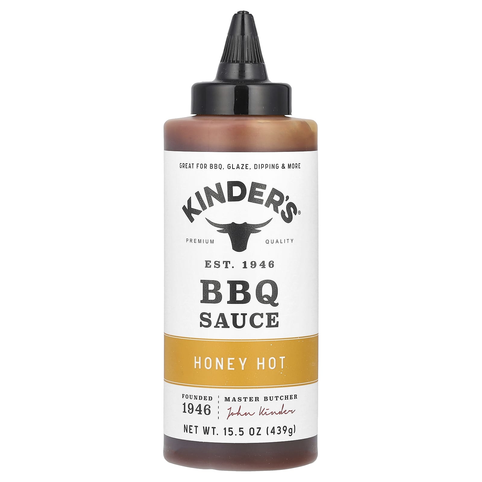 KINDER'S, BBQ Sauce, Honey Hot , 15.5 oz (439 g) - Image 1