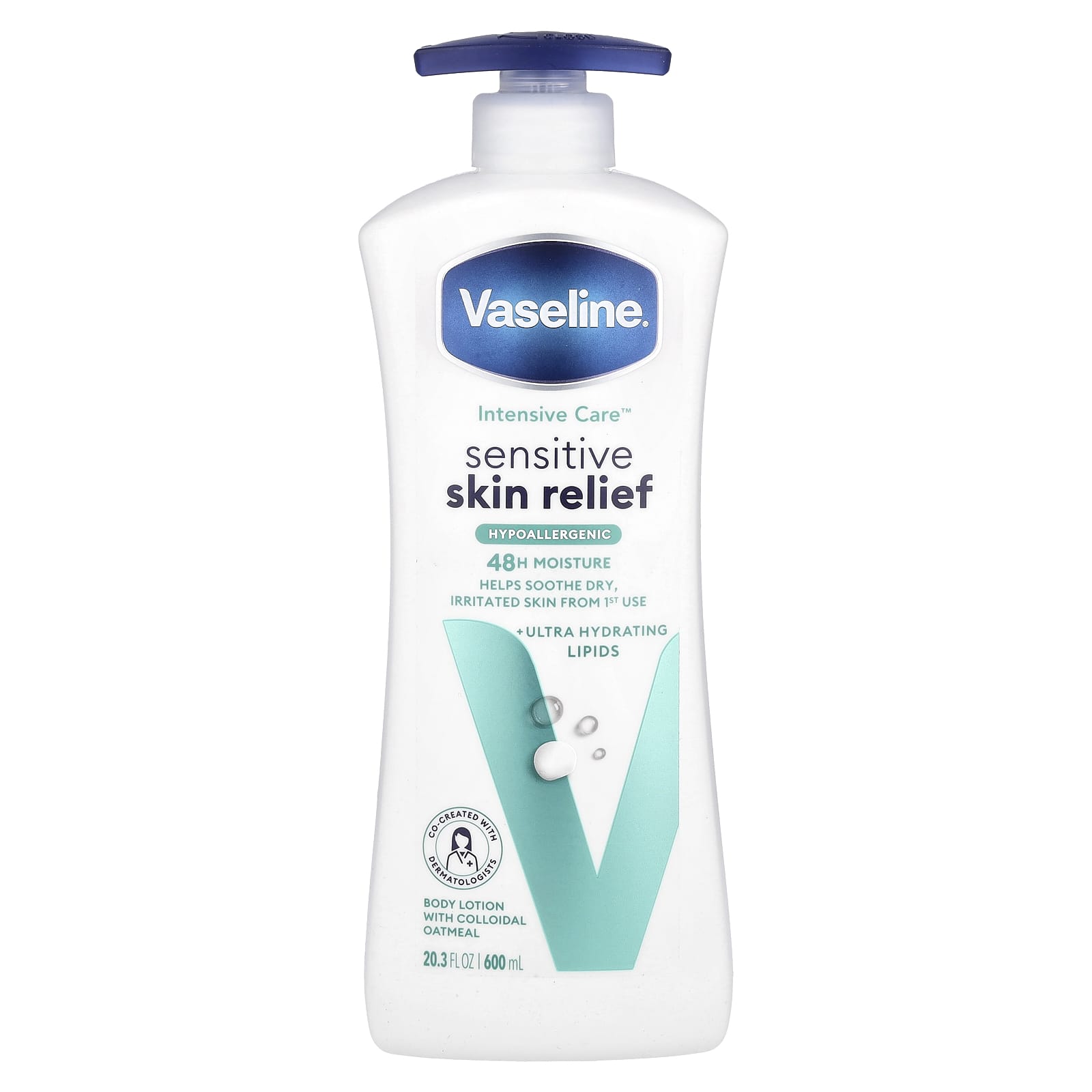 Vaseline, Intensive Care™, Sensitive Skin Relief Body Lotion, Fragrance Free, 20.3 fl oz (600 ml) - Image 1