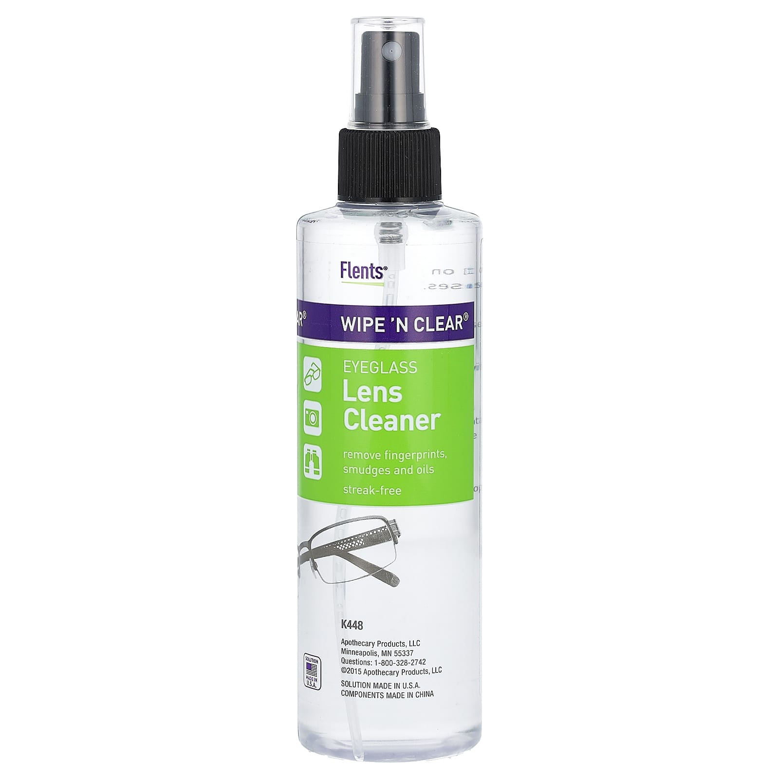 Flents Eyeglass Lens Cleaner - Streak-Free & Oil-Resistant, 8 fl oz - Image 1