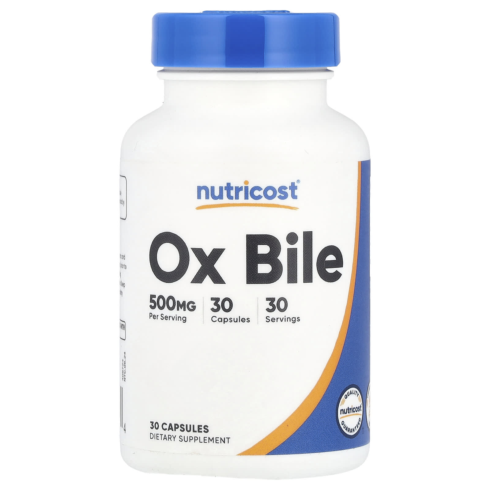 Nutricost, Ox Bile, 500 mg, 30 Capsules - Image 1