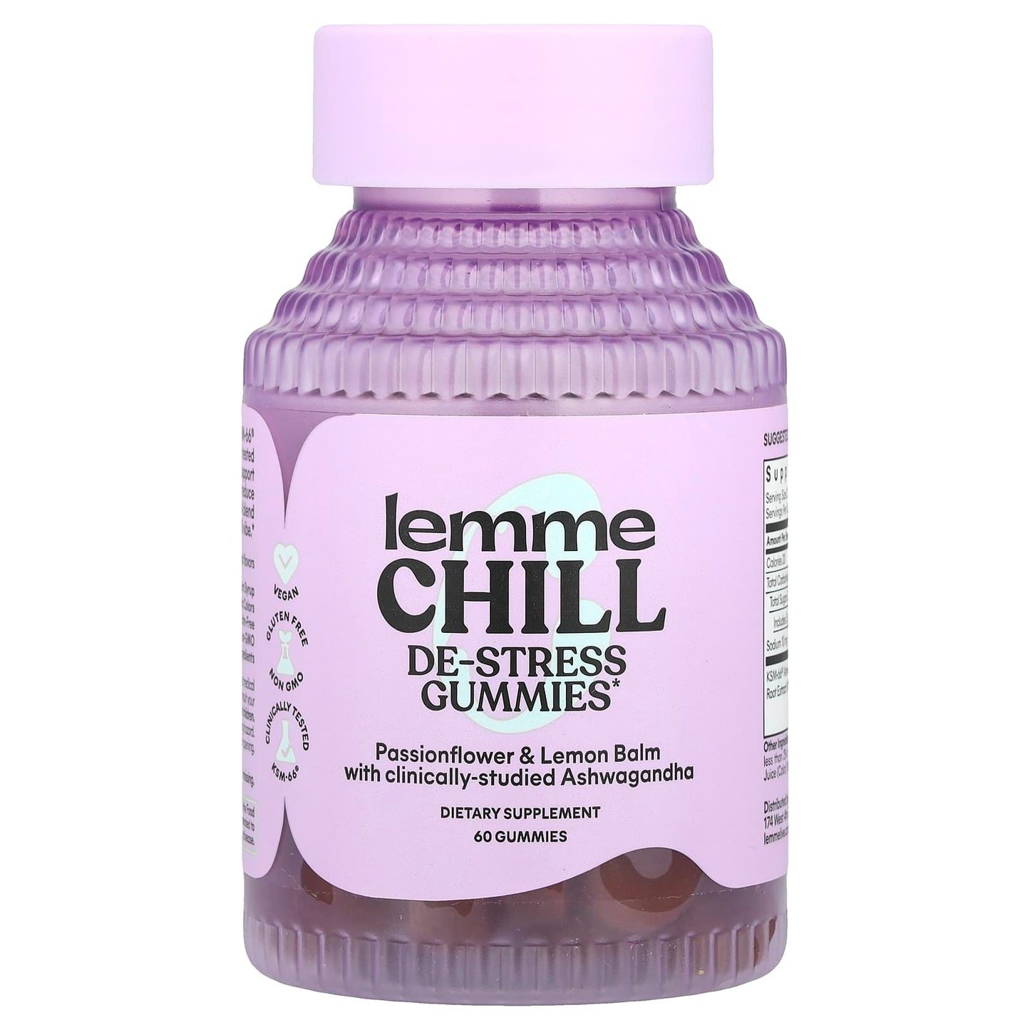 Lemme, Chill, De-Stress Ashwagandha Gummies, 60 Gummies - Image 1