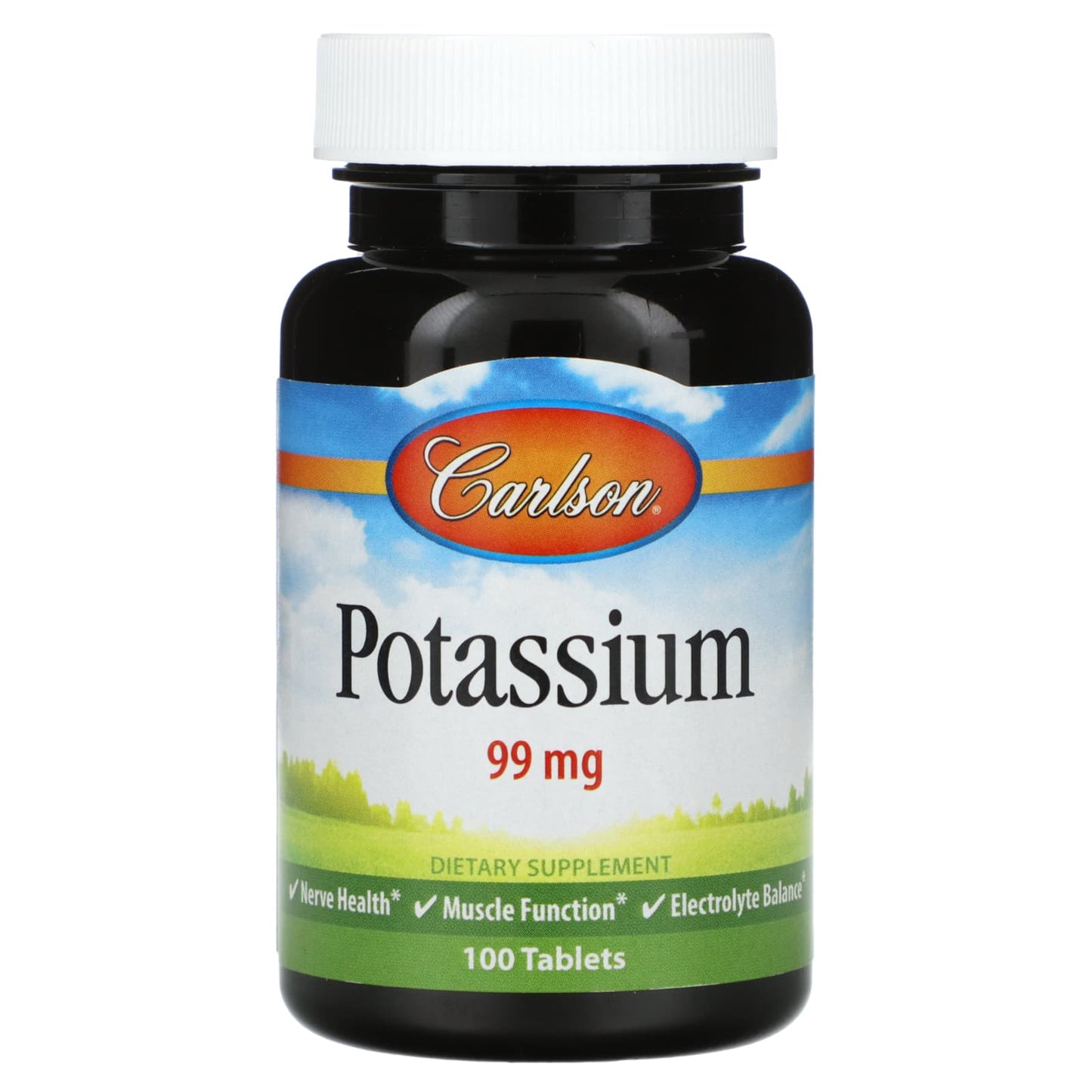 Carlson Potassium Supplement, 99mg, Gluten-Free, 100 Tablets - Image 1