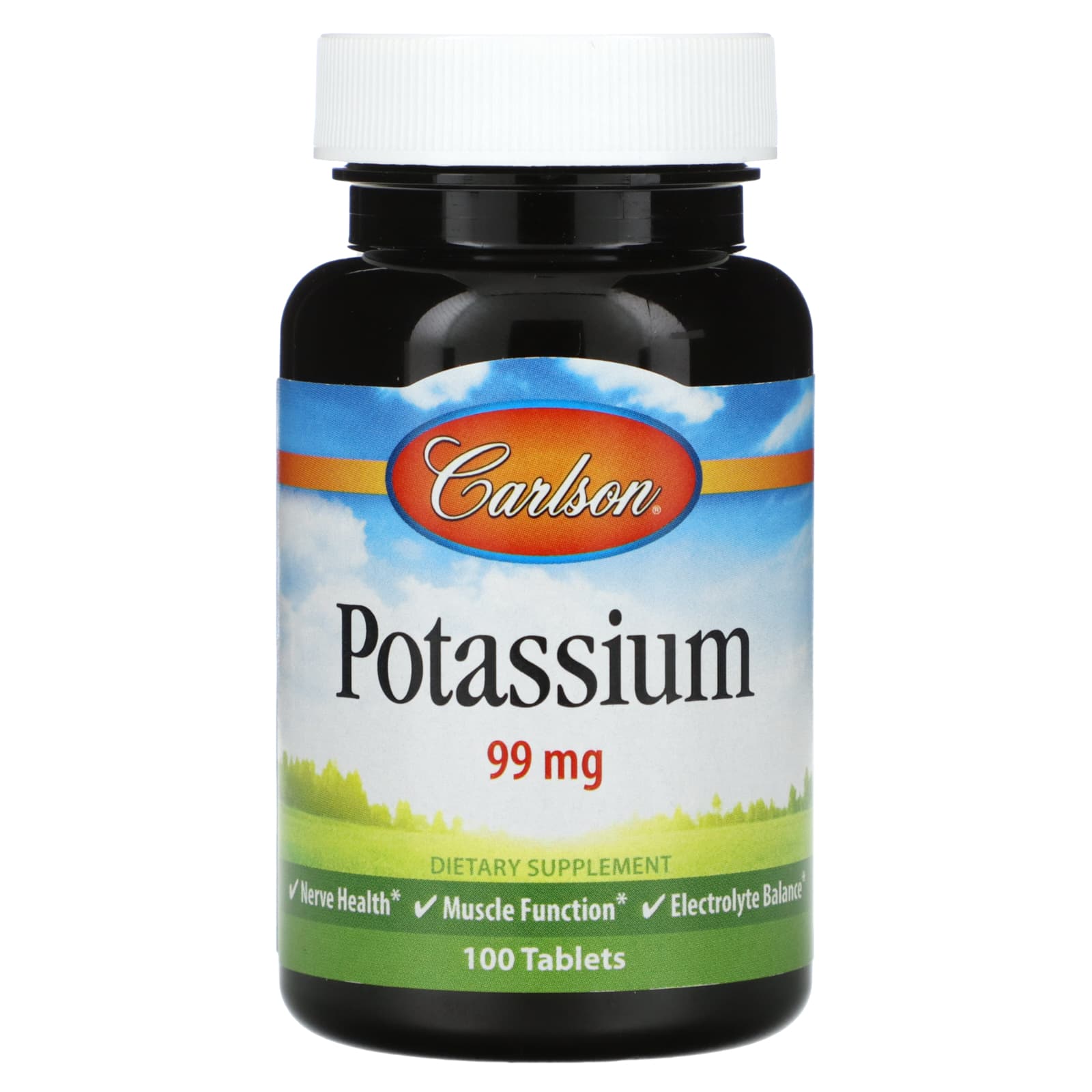 Carlson Potassium Supplement, 99mg, Gluten-Free, 100 Tablets - Image 1
