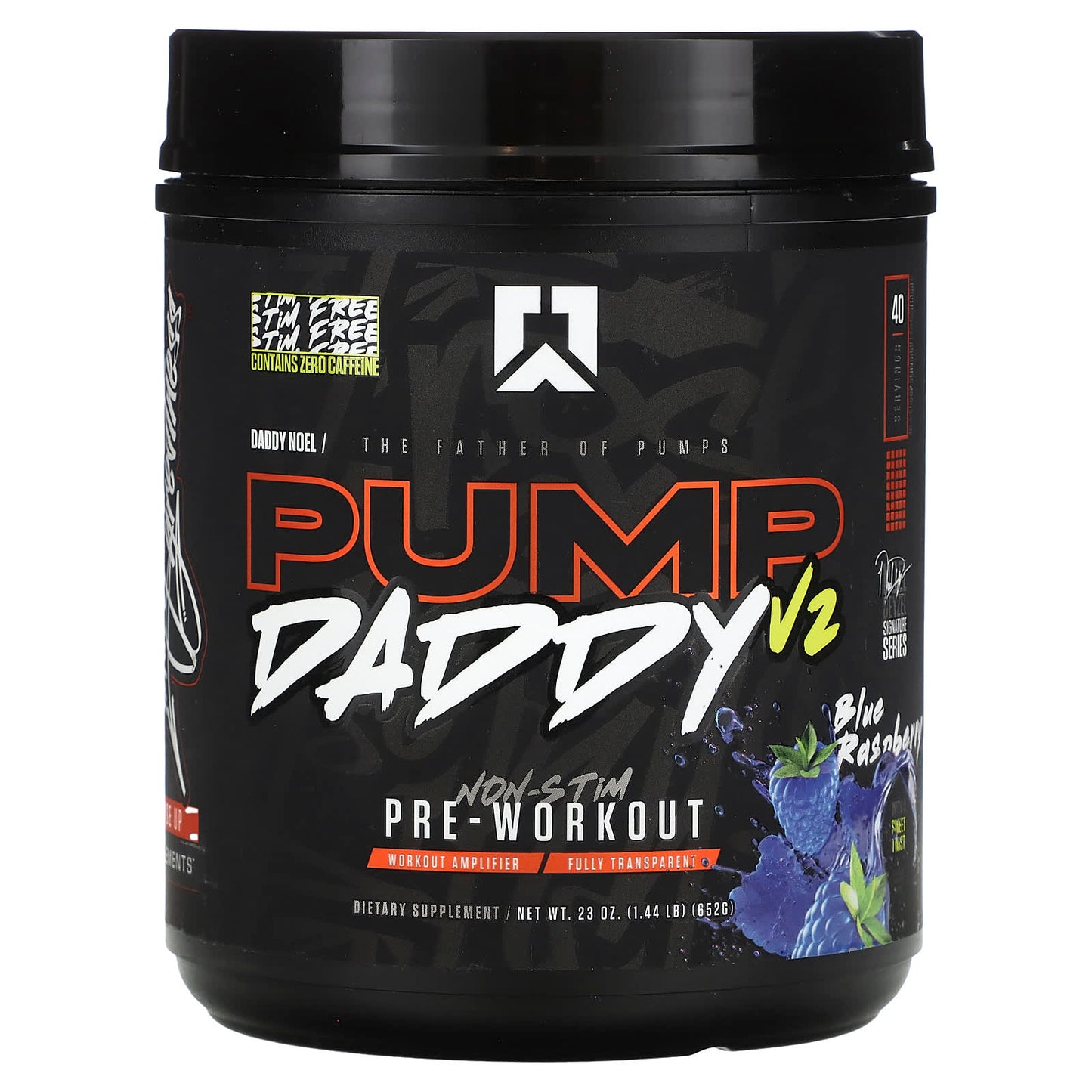 RYSE, Pump Daddy V2, Non-Stim Pre-Workout, Blue Raspberry, 1.44 lb (652 g) - Image 1