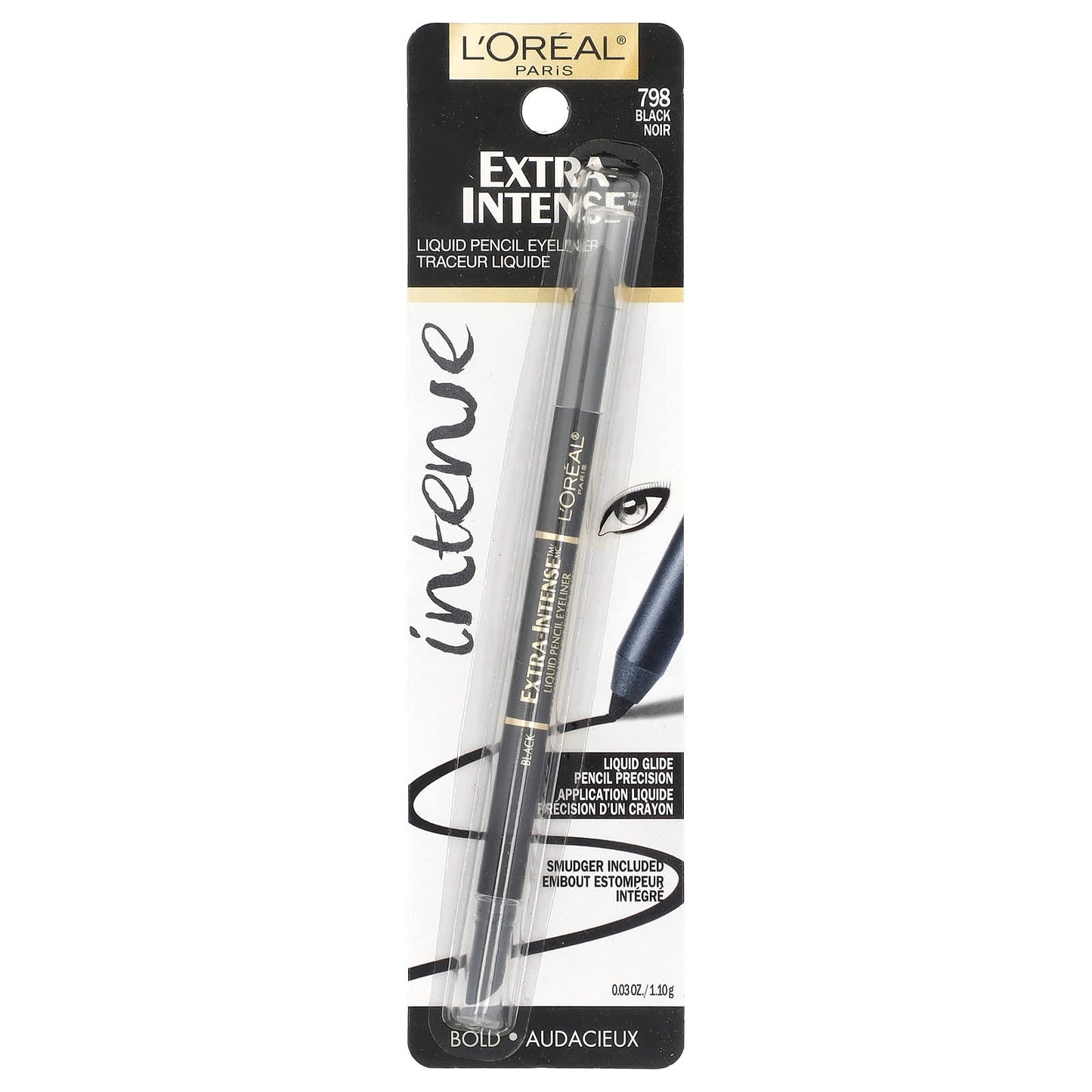 L'Oréal, Extra Intense Liquid Pencil Eyeliner, 798 Black, 0.03 oz (1.1 g) - Image 2