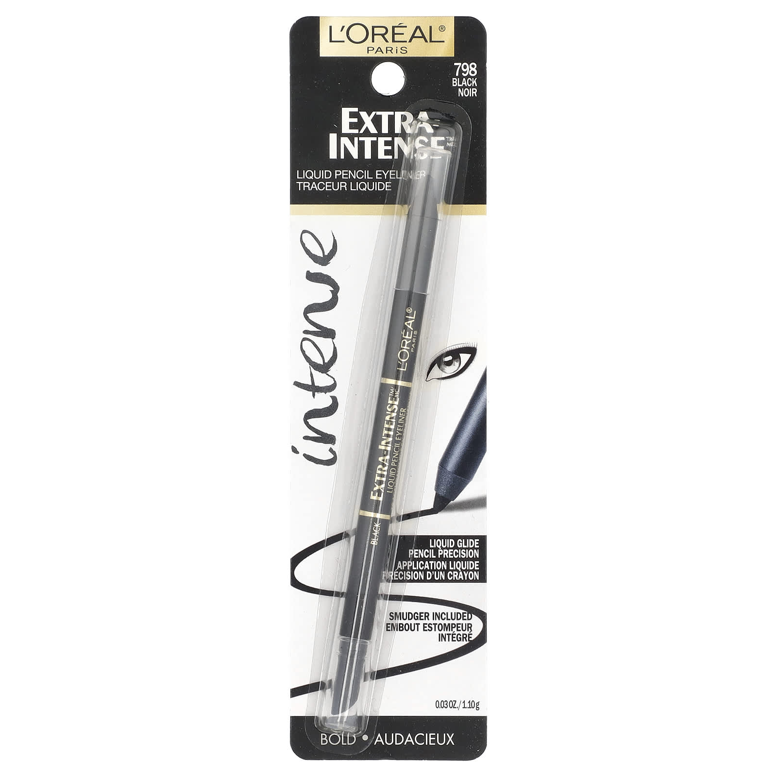 L'Oréal, Extra Intense Liquid Pencil Eyeliner, 798 Black, 0.03 oz (1.1 g) - Image 2