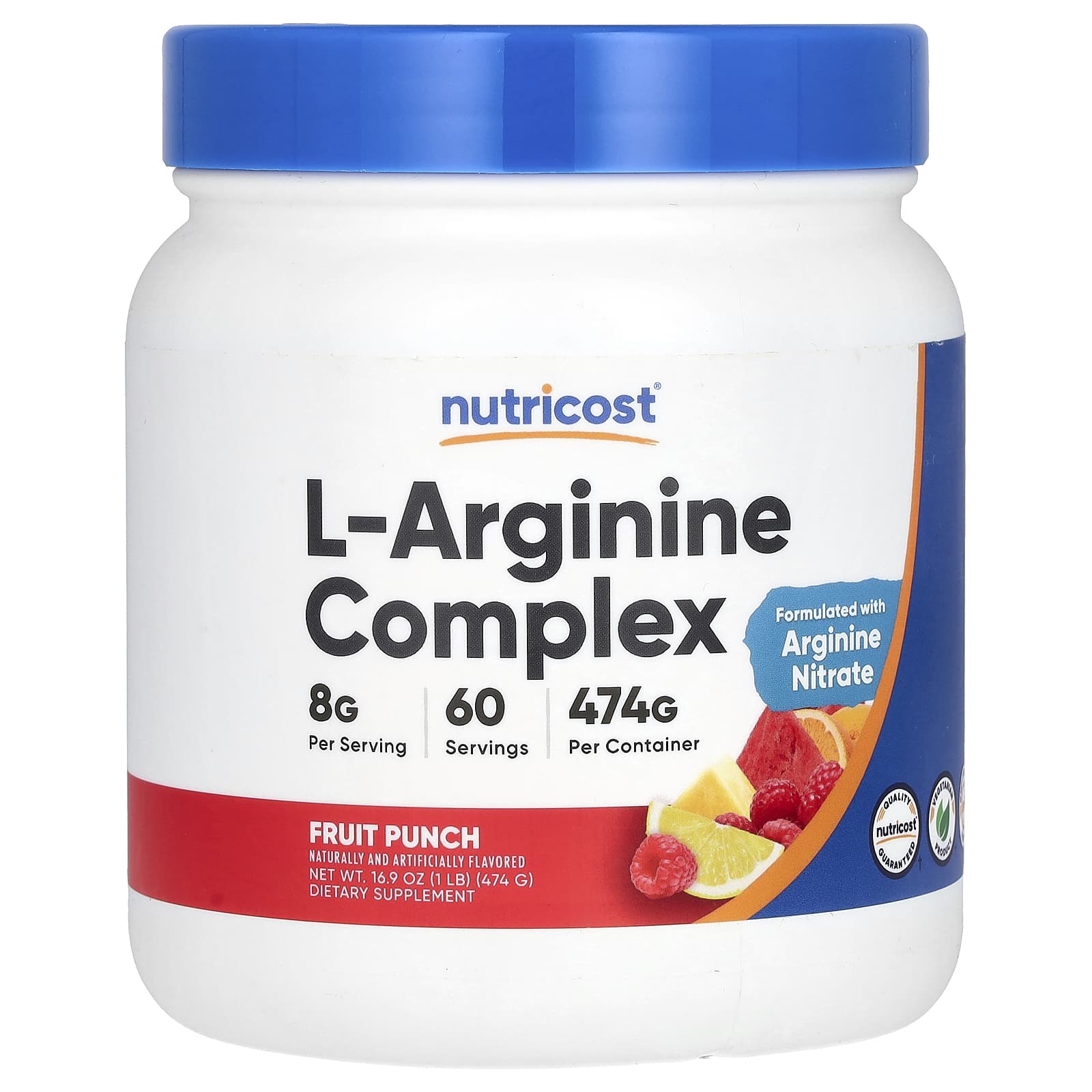 Nutricost, L-Arginine Complex, Fruit Punch, 16.9 oz (474 g) - Image 1