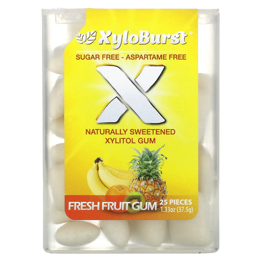 Xyloburst, Xylitol Gum, Fresh Fruit, 25 Pieces - Image 1