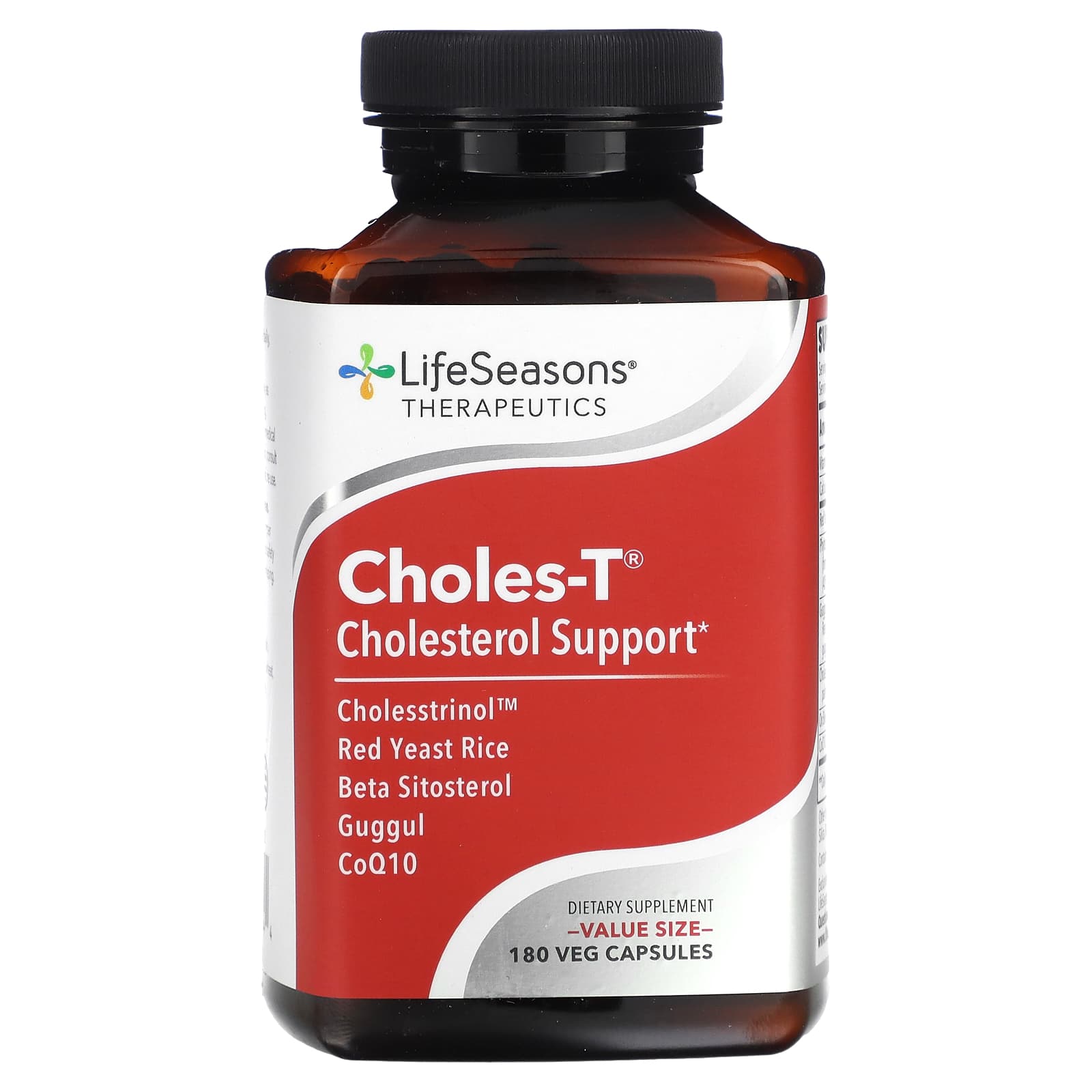 LifeSeasons, Choles-T, Cholesterol Support, 180 Veg Capsules - Image 1