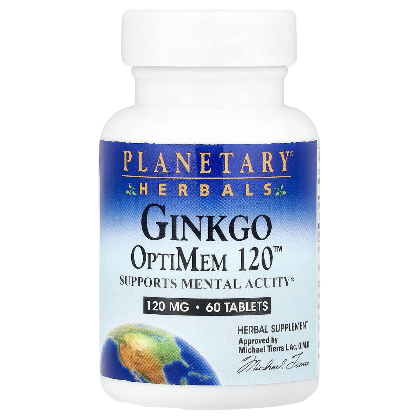 Planetary Herbals, Ginkgo OptiMem 120™, 120 mg, 60 Tablets - Image 1