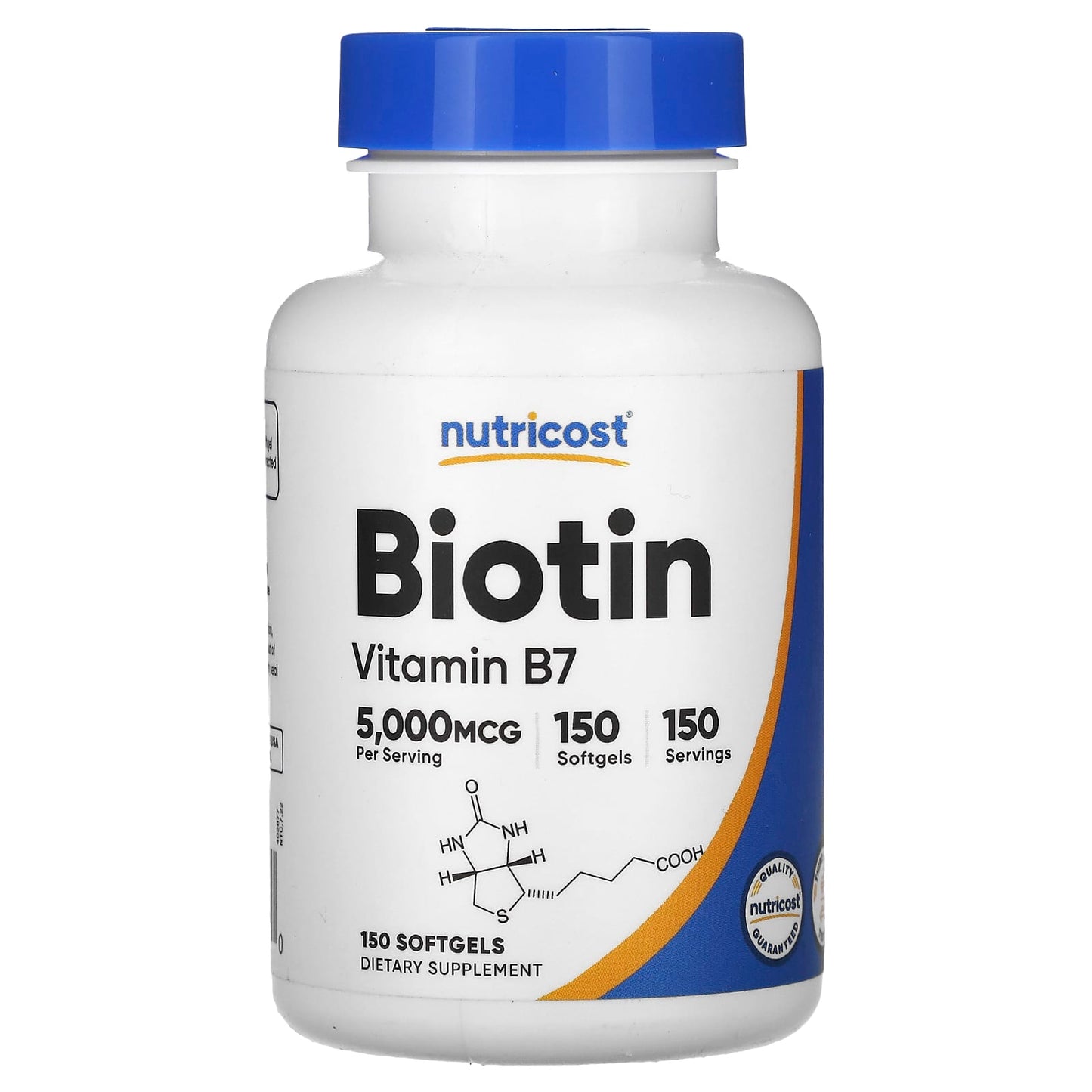 Nutricost, Biotin, 5,000 mcg, 150 Softgels - Image 1