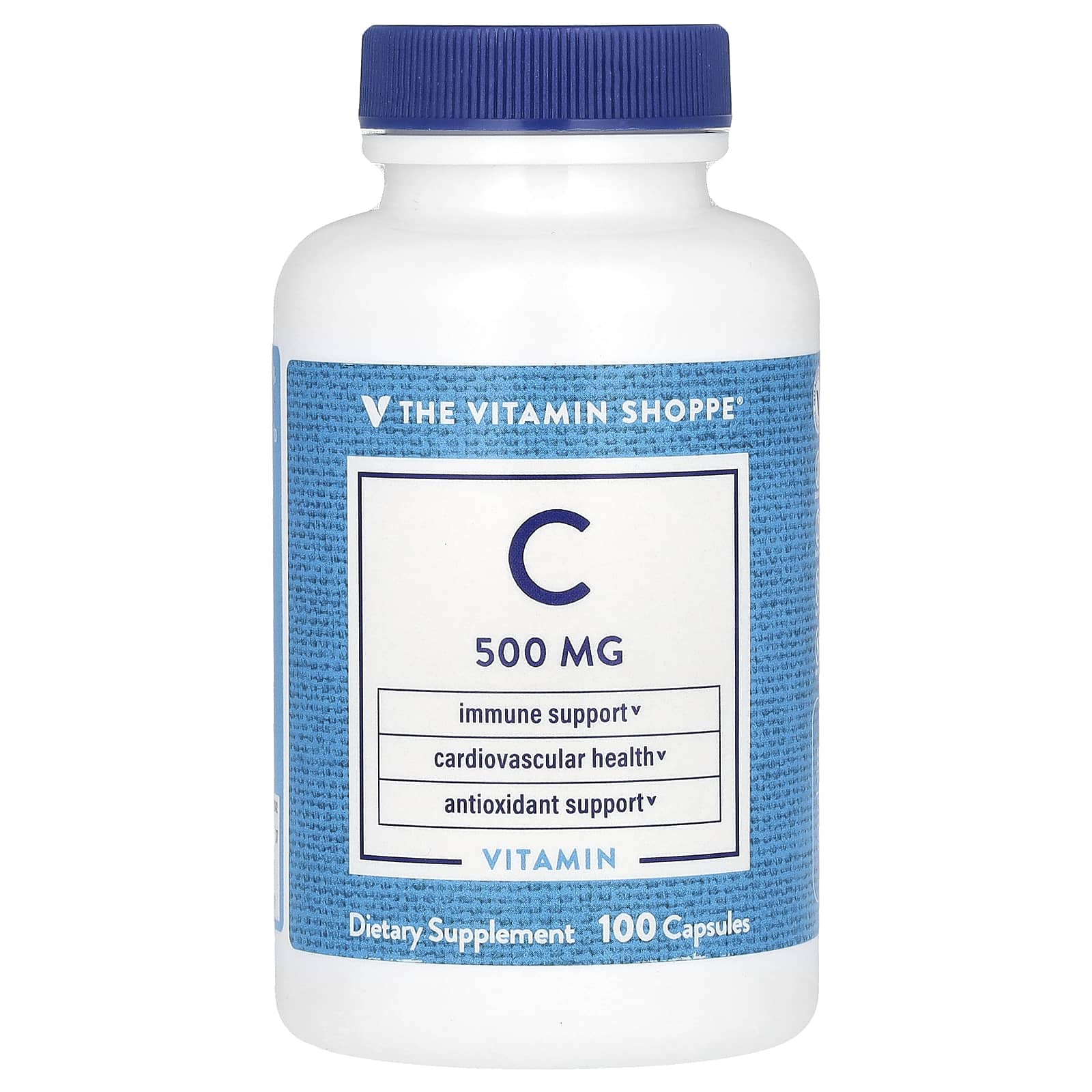 The Vitamin Shoppe, Vitamin C, 500 mg, 100 Capsules - Image 1