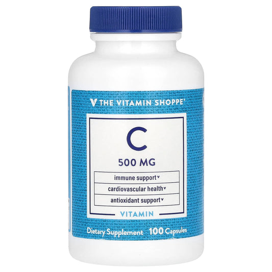 The Vitamin Shoppe, Vitamin C, 500 mg, 100 Capsules - Image 1