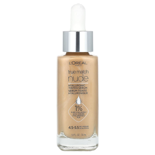 L'Oréal, True Match, Nude, Hyaluronic Tinted Serum, 4.5-5.5 Rich Medium, 1 fl oz (30 ml) - Image 1