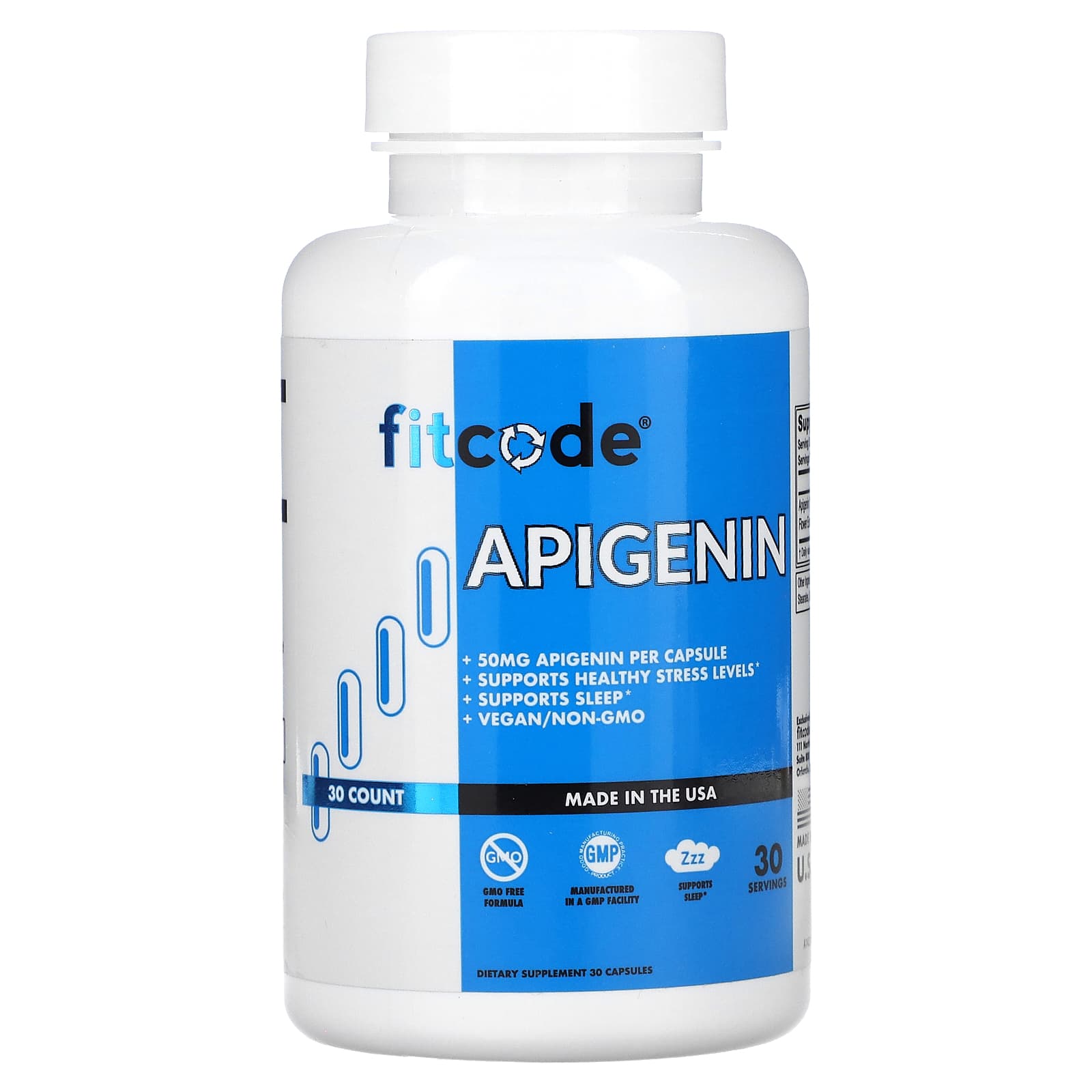 Apigenin 50mg - Support Healthy Stress Levels & Sleep with FITCODE - Image 1