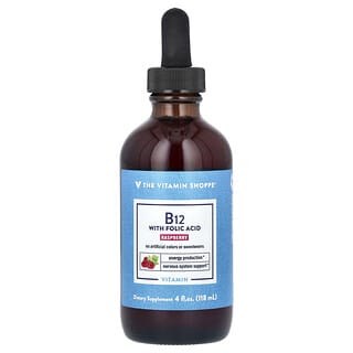 The Vitamin Shoppe | Vitamin B12 + Folic Acid, Raspberry, 4 fl oz