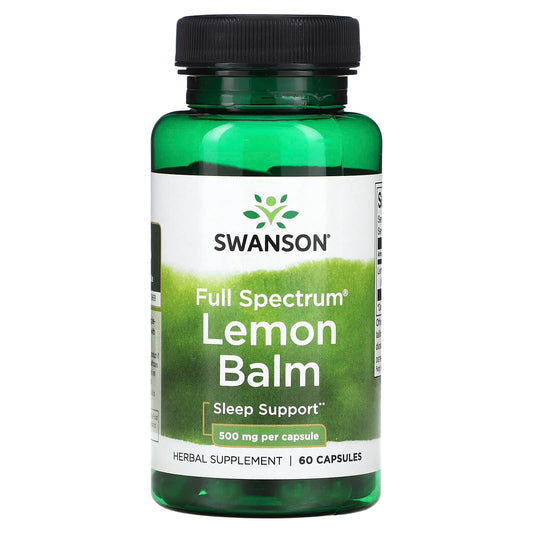 Swanson, Full Spectrum Lemon Balm, 500 mg, 60 Capsules - Image 1