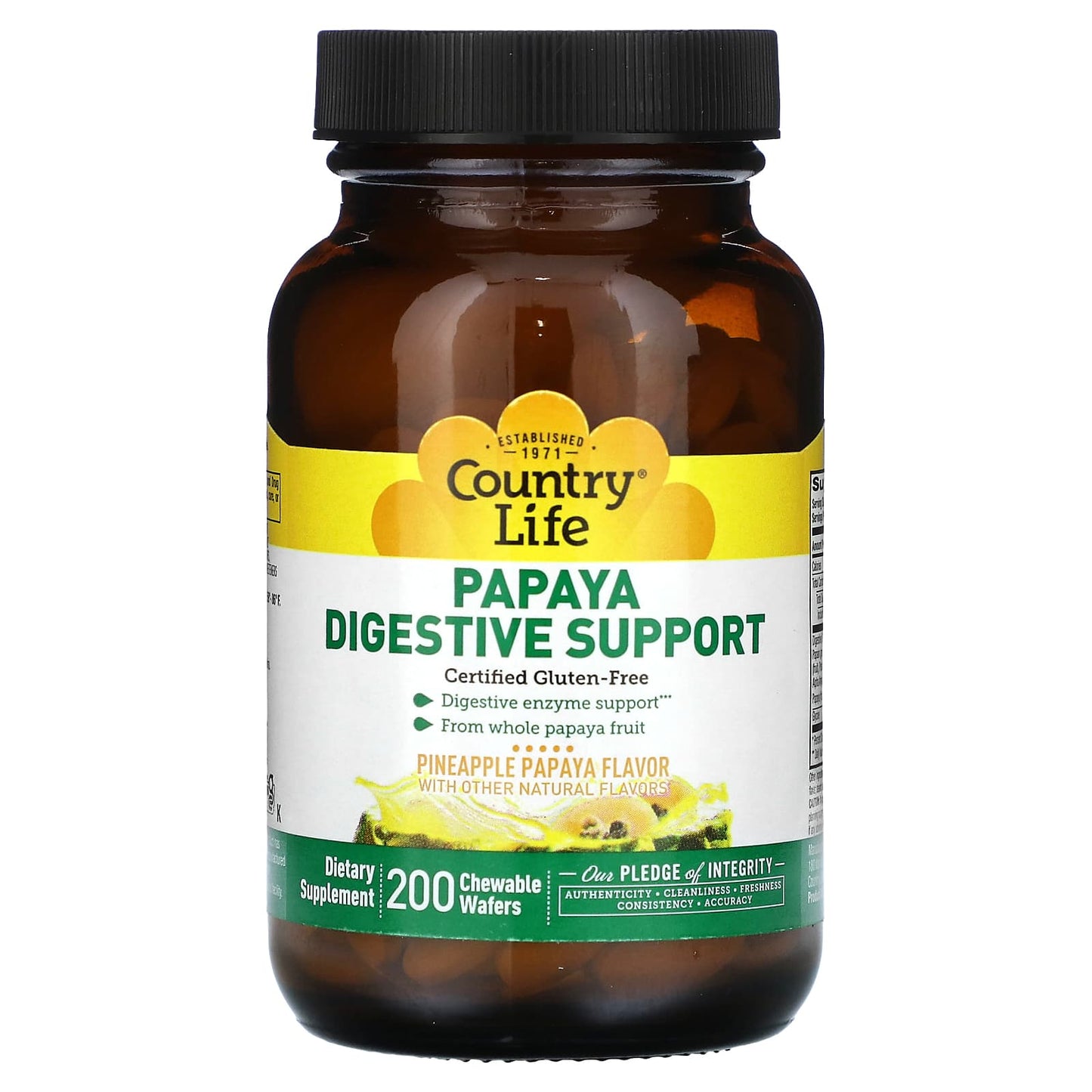 Country Life Papaya Digestive Support Wafers | Gluten-Free & Non-GMO - Image 1