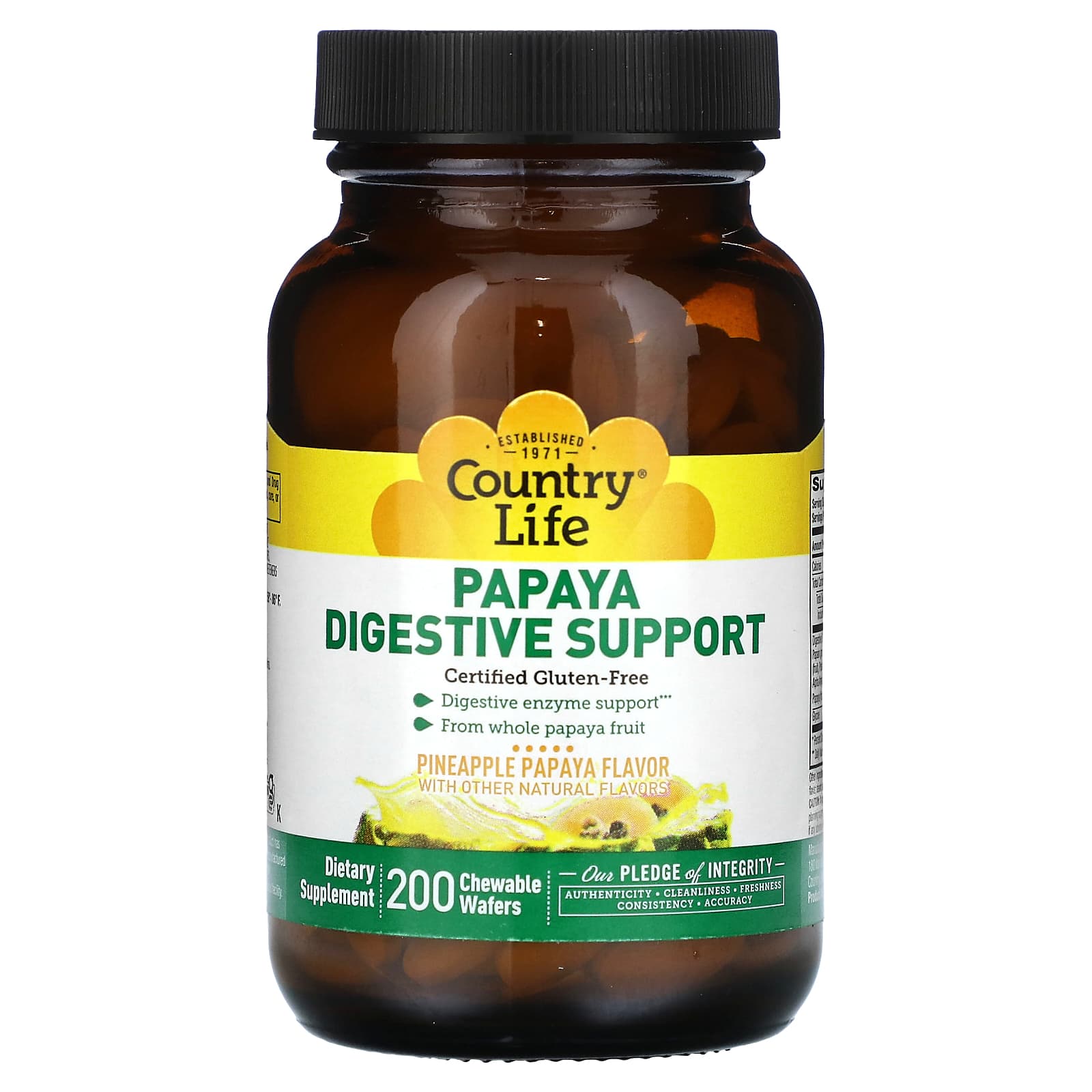 Country Life Papaya Digestive Support Wafers | Gluten-Free & Non-GMO - Image 1