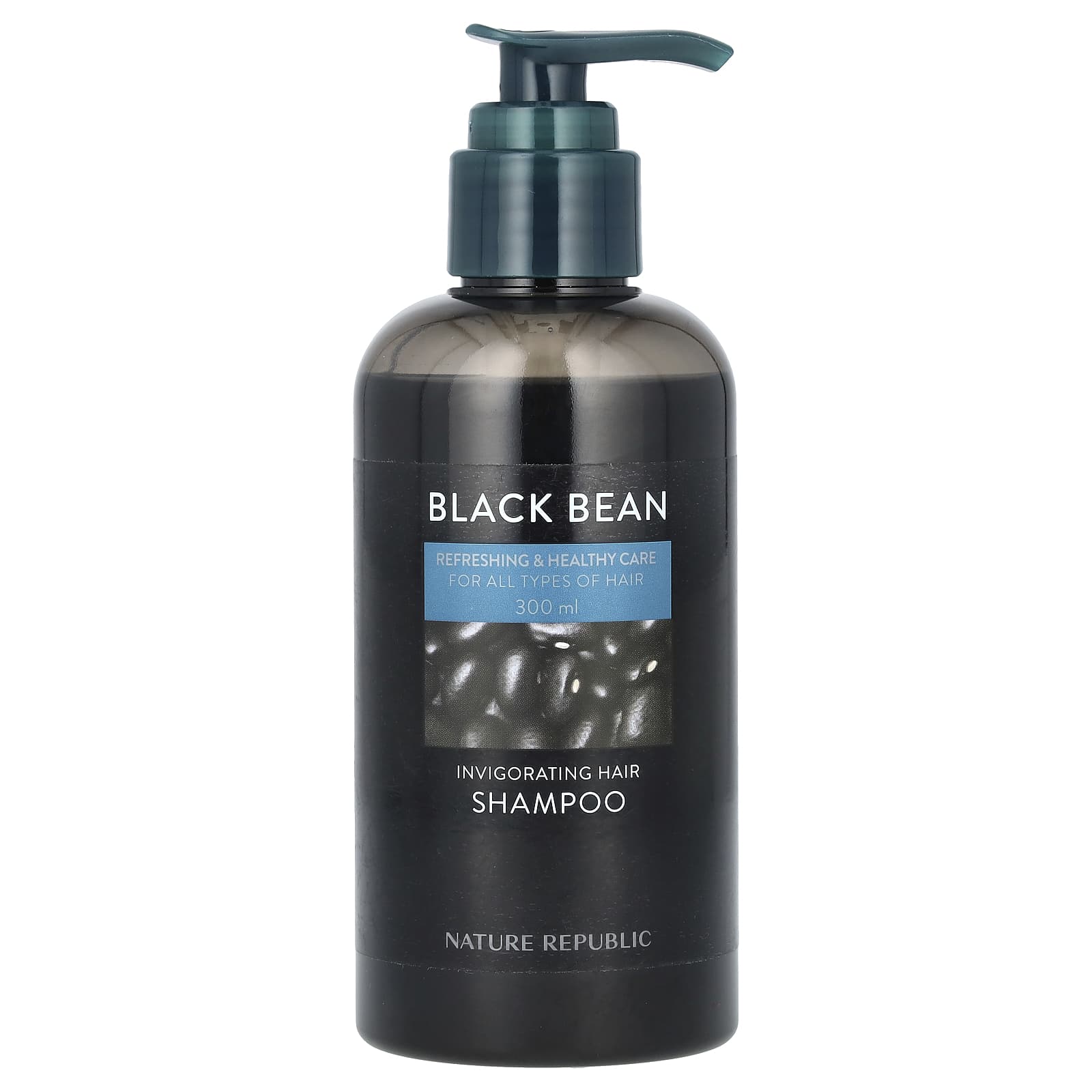 Nature Republic, Black Bean, Invigorating Hair Shampoo, For All Types of Hair, 10.14 fl oz (300 ml) - Image 1