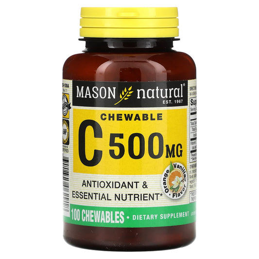 Mason Natural, Vitamin C, Orange Vanilla, 500 mg, 100 Chewables - Image 1