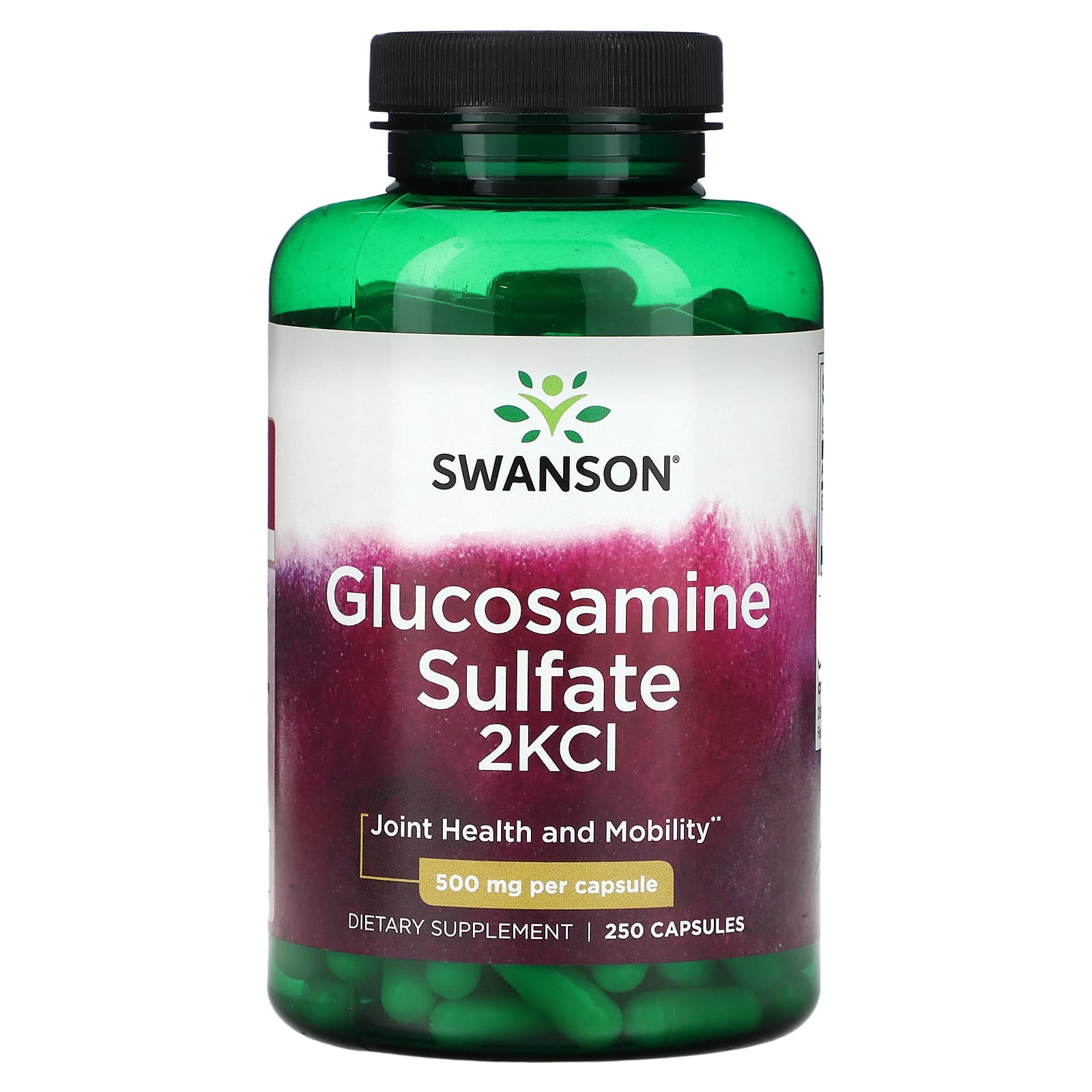 Swanson, Glucosamine Sulfate 2KCI, 500 mg, 250 Capsules - Image 1