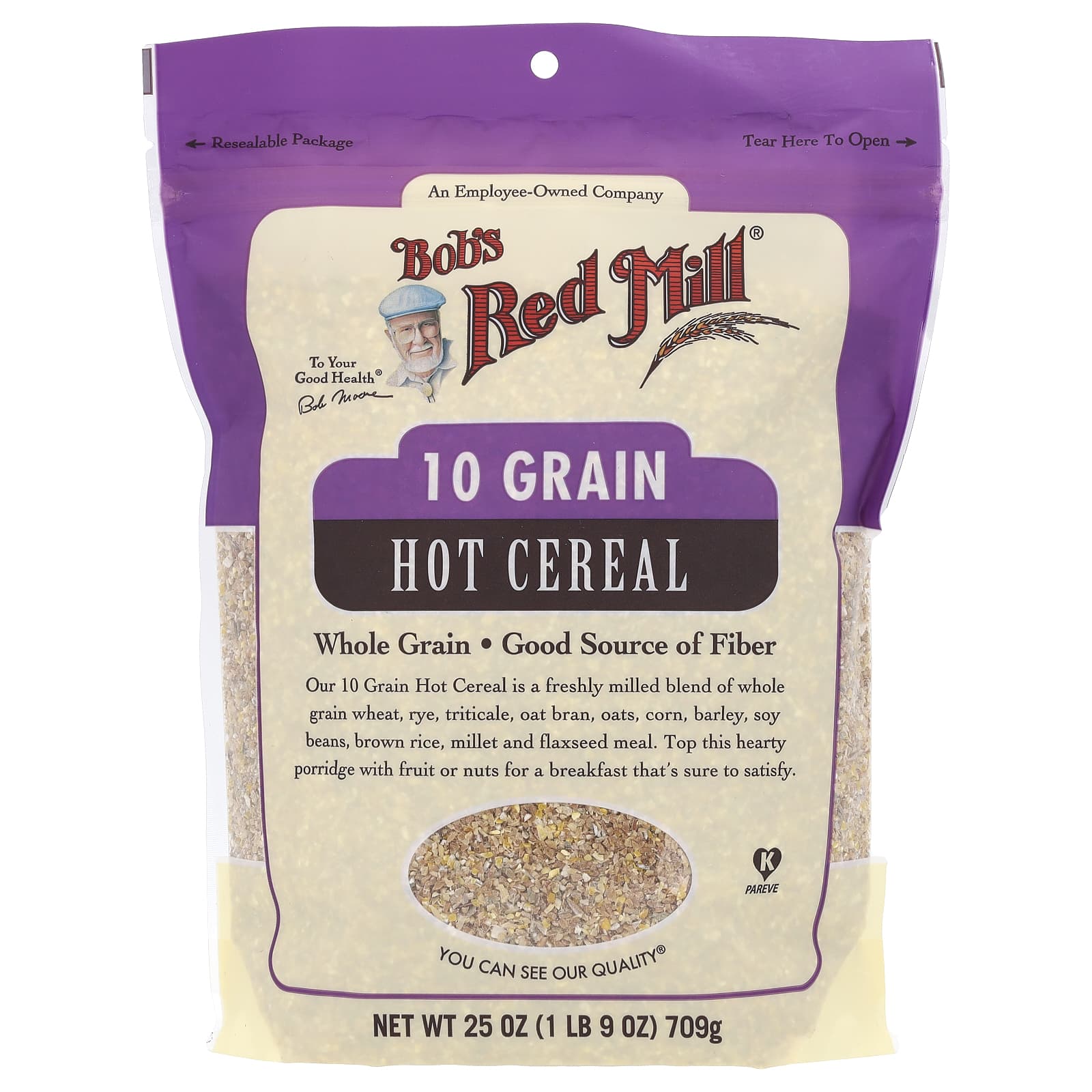 Whole Grain 10 Grain Hot Cereal by Bob's Red Mill - 25 oz (709g) - Image 1