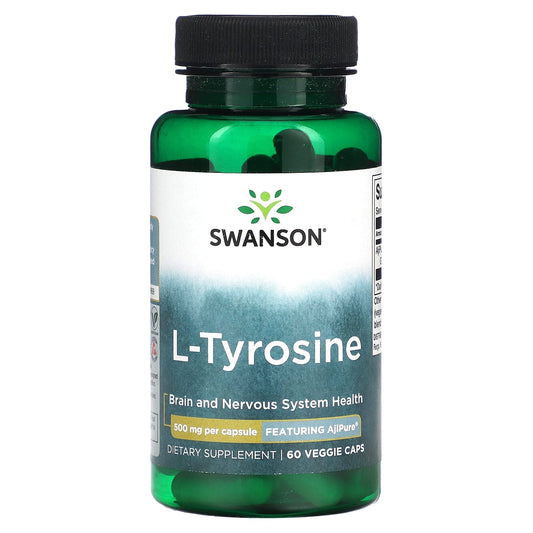 Swanson, L-Tyrosine, 500 mg, 60 Veggie Caps - Image 1