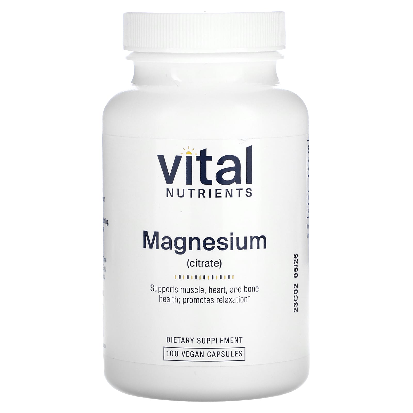 Vital Nutrients, Magnesium (Citrate), 100 Vegan Capsule (150 mg per Capsule) - Image 1
