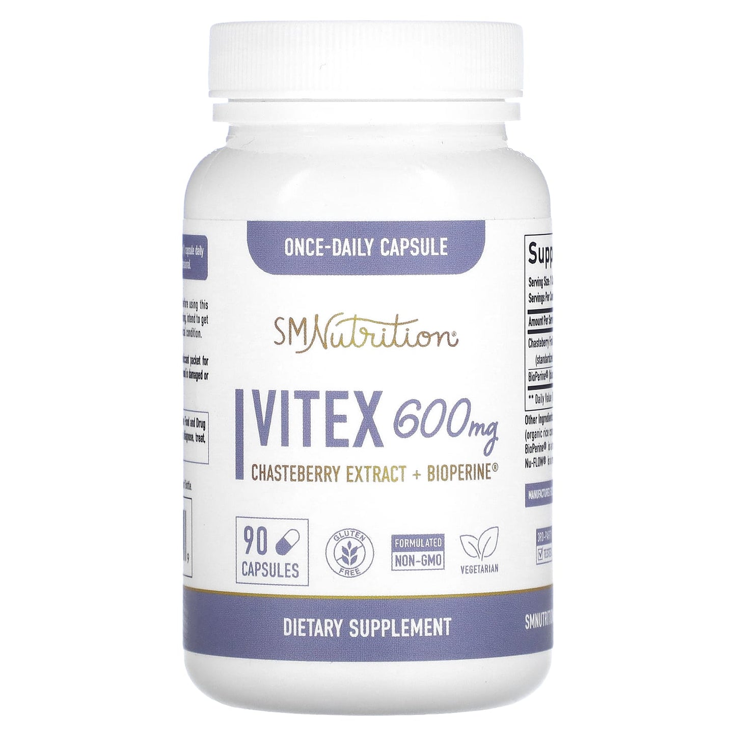 SMNutrition, Vitex, 600 mg, 90 Capsules - Image 1