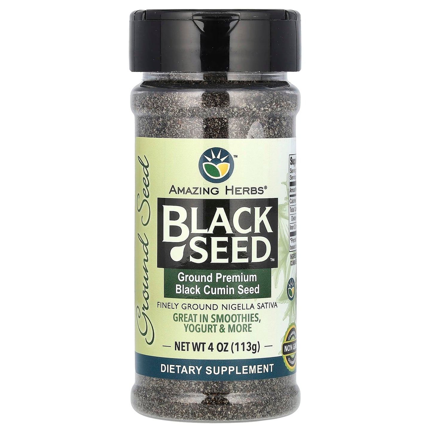 Premium Ground Black Cumin Seed by Amazing Herbs - Non-GMO, Vegan - Image 1
