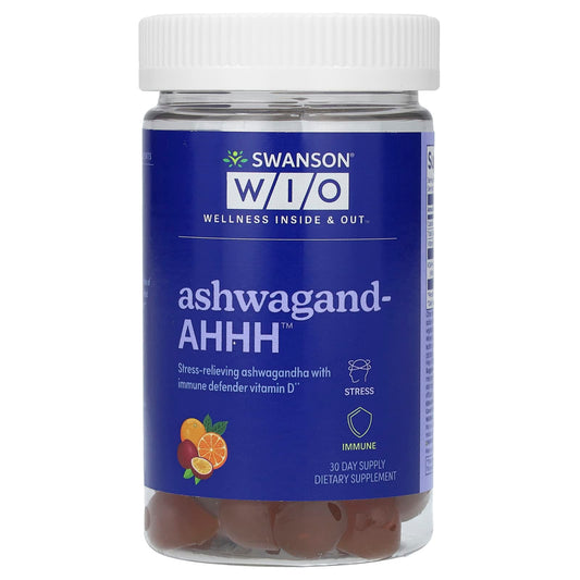 Swanson WIO, Ashwagand-AHHH, Passion Fruit-Orange, 60 Gummies - Image 1