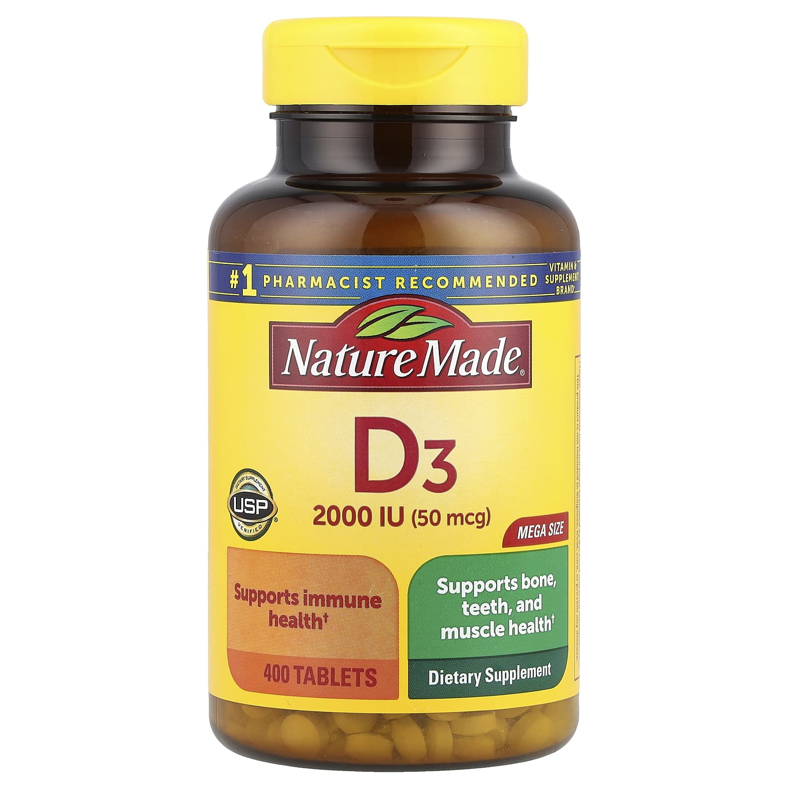Nature Made, Vitamin D3, Mega Size, 400 Tablets - Image 1