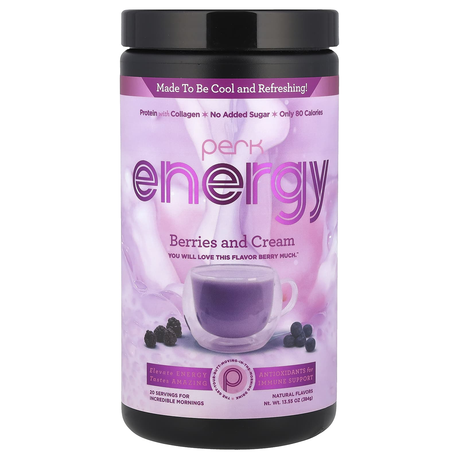 Perk Energy, Berries and Cream, 13.55 oz (384 g) - Image 1