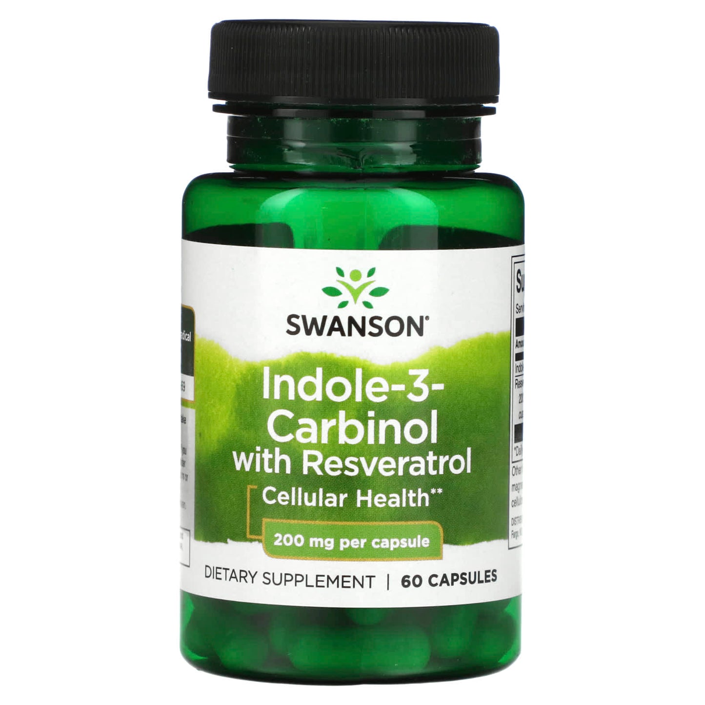 Swanson, Indole-3-Carbinol with Resveratrol, 200 mg, 60 Capsules - Image 1
