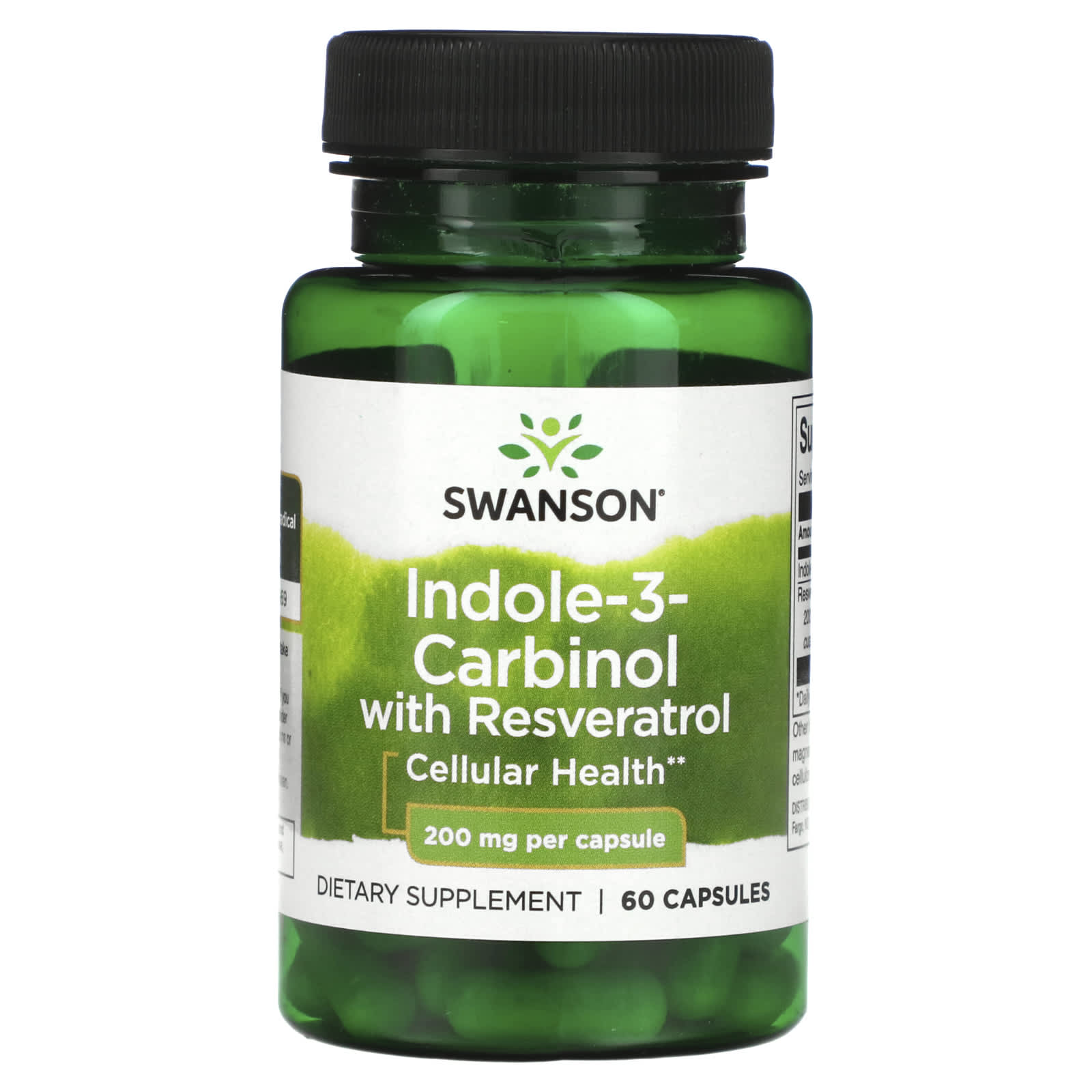Swanson, Indole-3-Carbinol with Resveratrol, 200 mg, 60 Capsules - Image 1