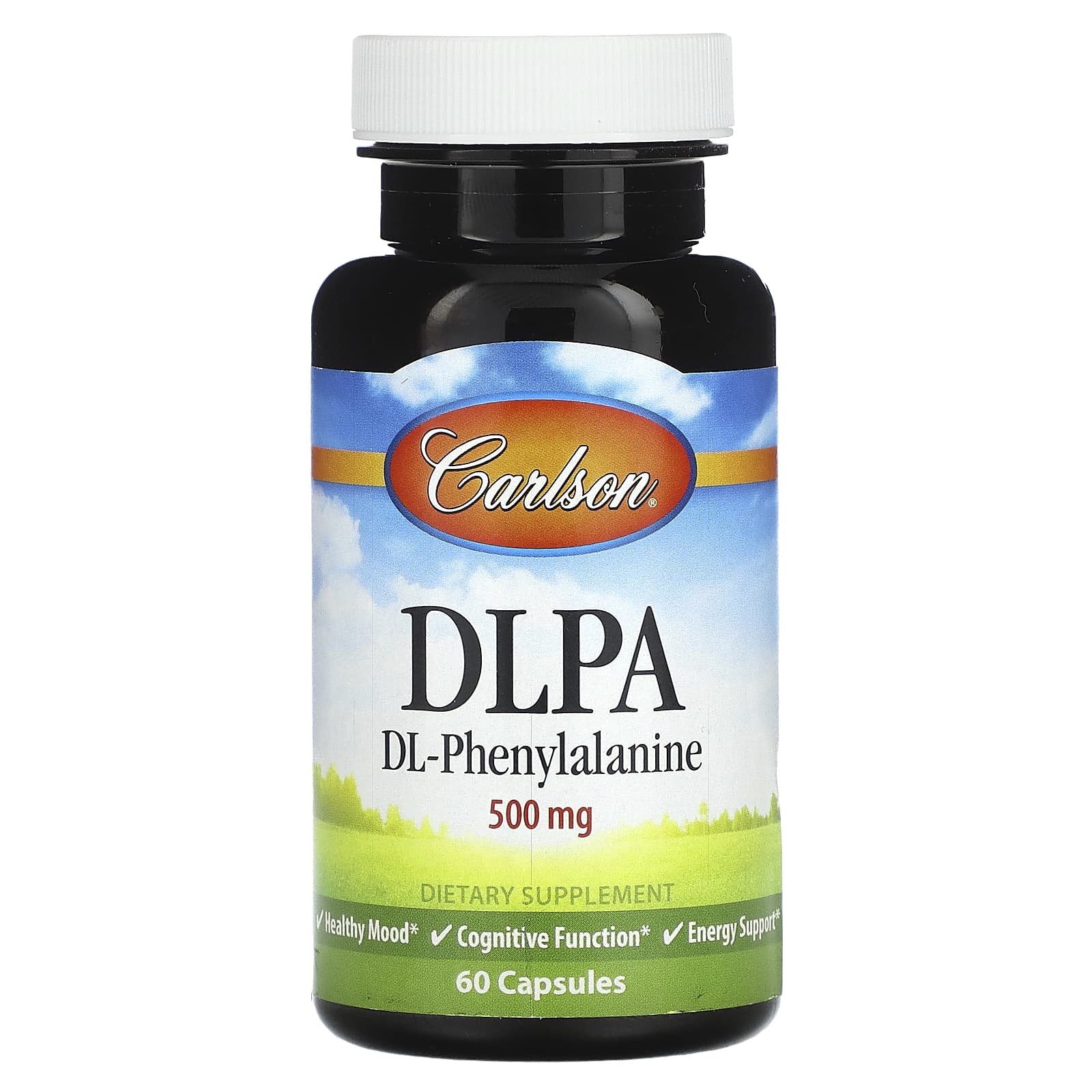 Carlson DLPA Capsules for Mood Support & Energy | 500mg, 60 Count - Image 1