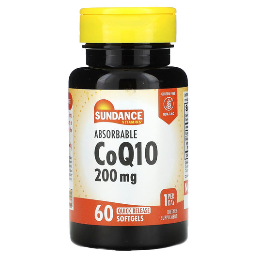 Sundance Vitamins, Absorbable CoQ10, 200 mg, 60  Quick Release Softgels - Image 1